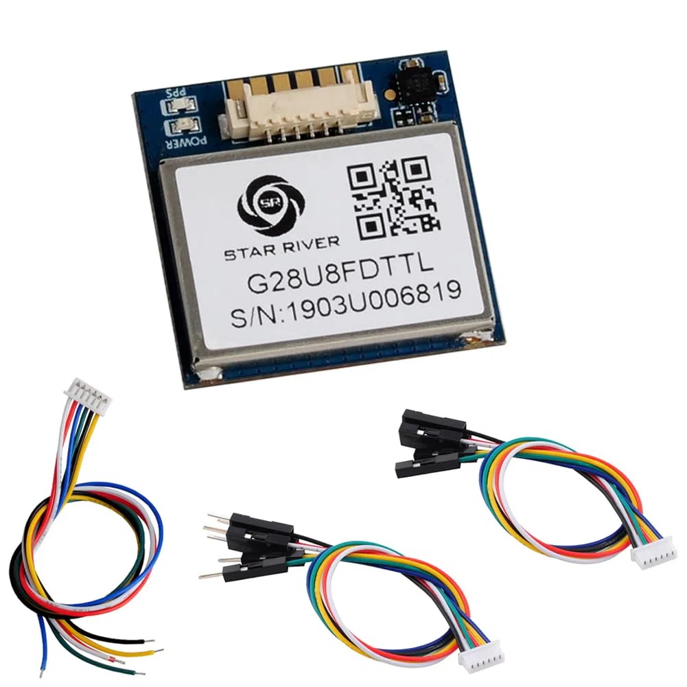 DIYmalls G28U8FDTTL Módulo receptor GPS Glonass QMC5883L Brújula con antena de cerámica flash 9600bps 1Hz chip NMEA-0183 M8 para control de vuelo Arduino
