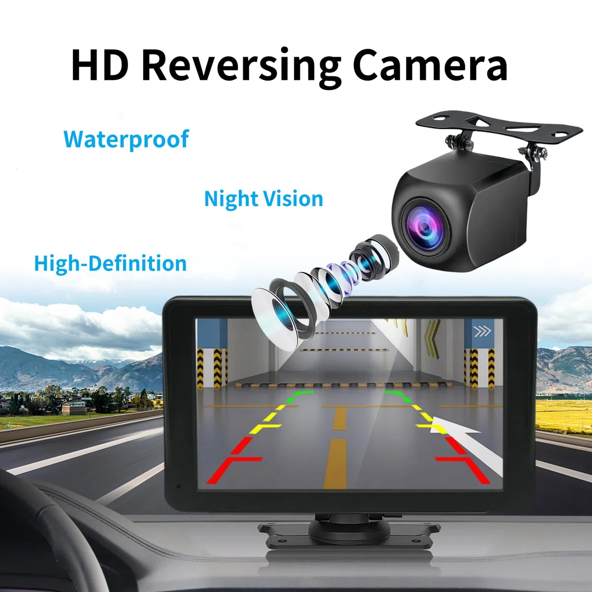 AHD 1080P 4 Pin Cámara de Visión Trasera del Coche para Carplay Portátil 2.5mm Cámara Marcha Atras para Carplay Tactile 6M Visión Nocturna Cámara de Respaldo Soporte de Imagen de Espejo