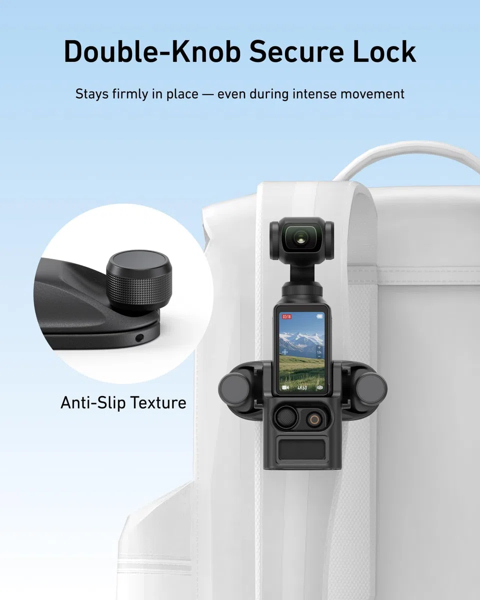 Soporte de clip para mochila de liberación rápida para DJI Osmo Pocket 3/4/Xtra Muse, soporte de liberación rápida con una sola mano para exteriores POV DJI Osmo Pocket 3/4/Xtra Muse, accesorio de