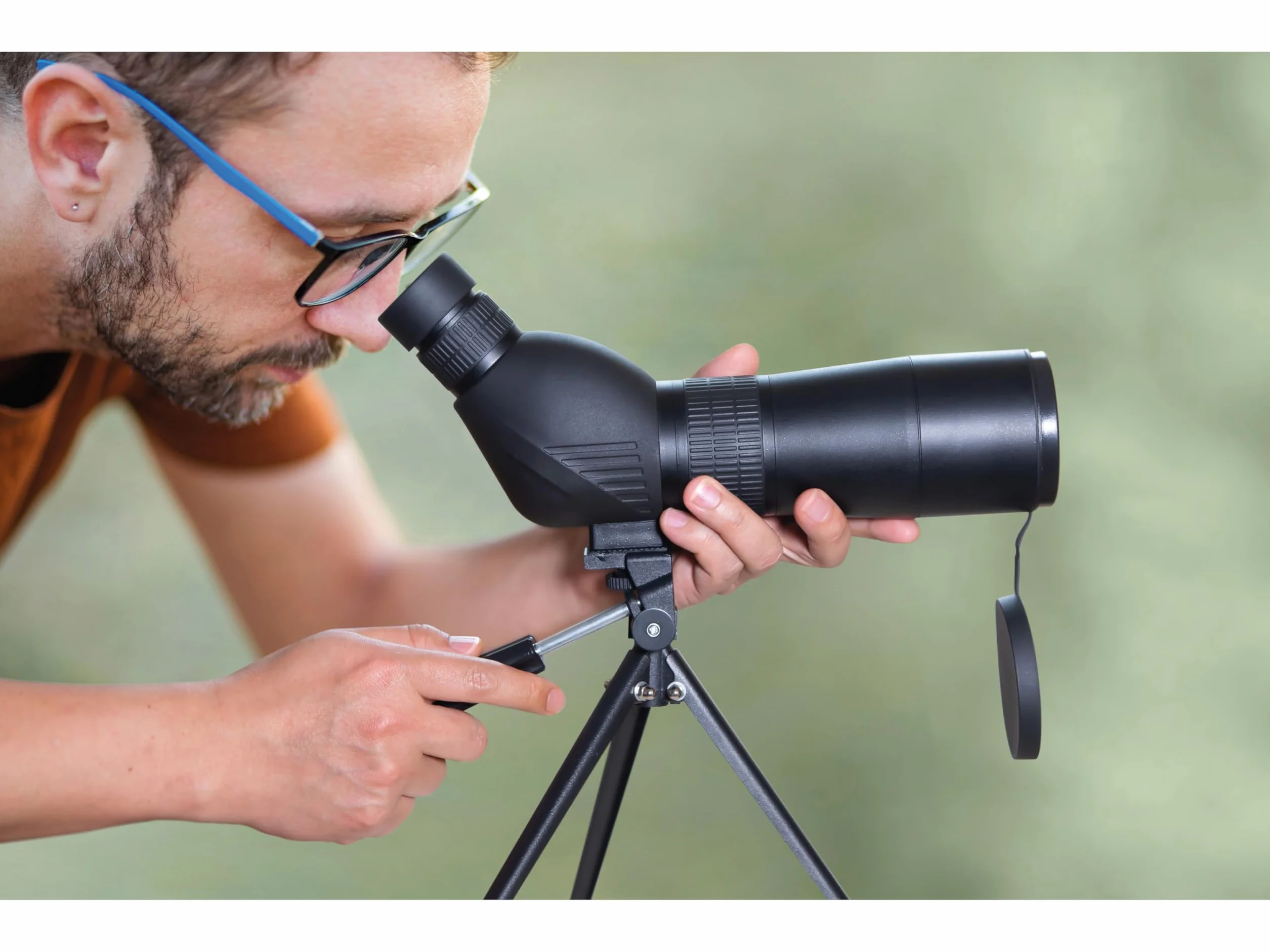 Telescopio Terrestre Technaxx 20-60x60 con trípode TX-180 para Observación de Aves, Tiro al Blanco – Prisma BK7, Apertura de 60 mm para Imágenes Brillantes, Lente Totalmente Recubierta