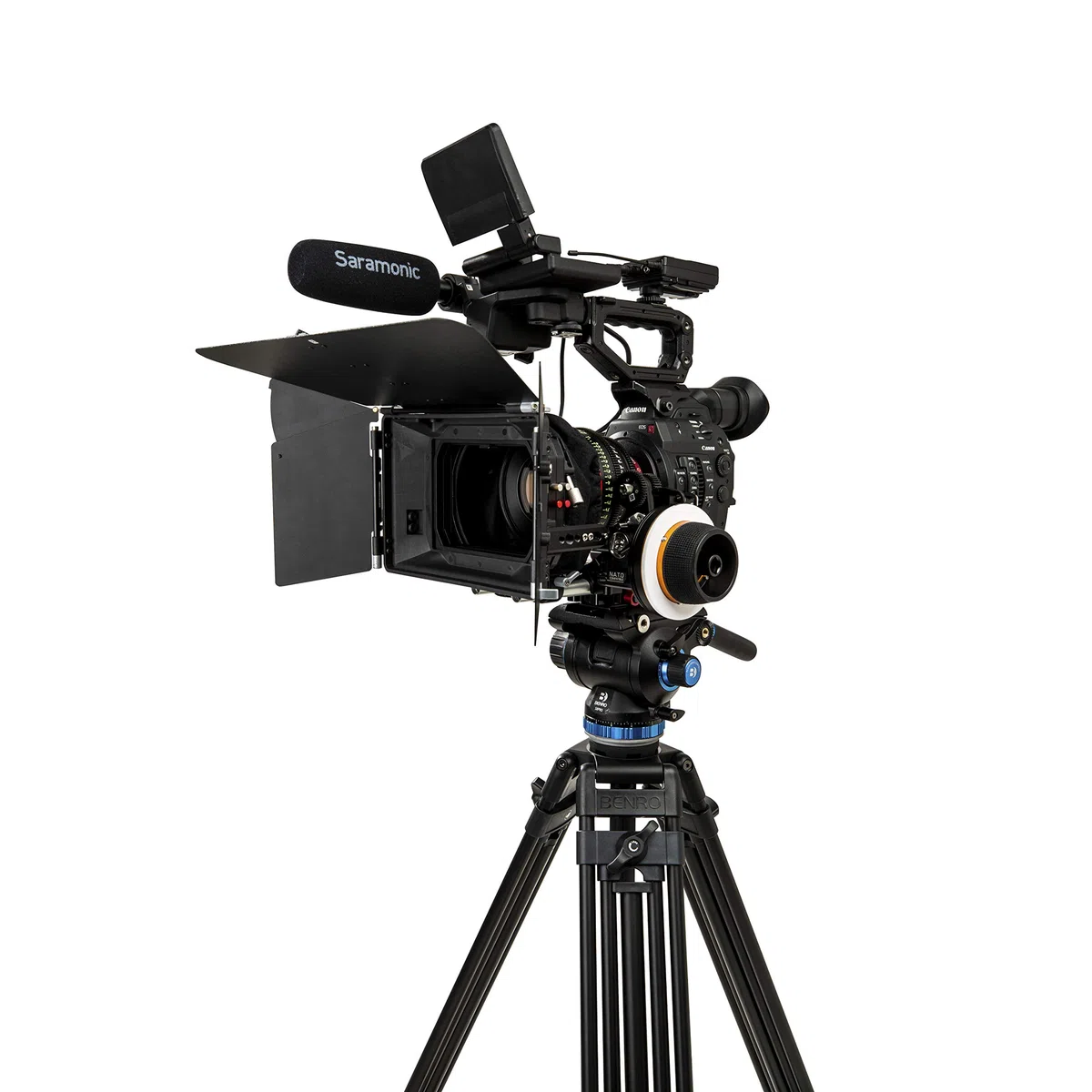Benro S8 Pro Cabezal de Video líquido de Base Plana, 8 kg máx. de contrapeso de 8 Pasos (0-7), 3/8"-16 Soportes de Accesorios, 3/8"-16 Montaje de Cabeza, con Brazo Plano (S8PRO)