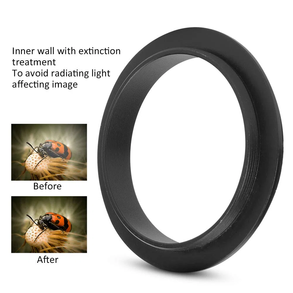 Tbest Ope, M54 Macho a M48 Macho, M48-M54 Adaptador, M54 a M42 Adaptador 1 Uds M48Mm-M54Mm Anillo Adaptador Aleación de Aluminio Negro Telescopio Astronómico Accesorio