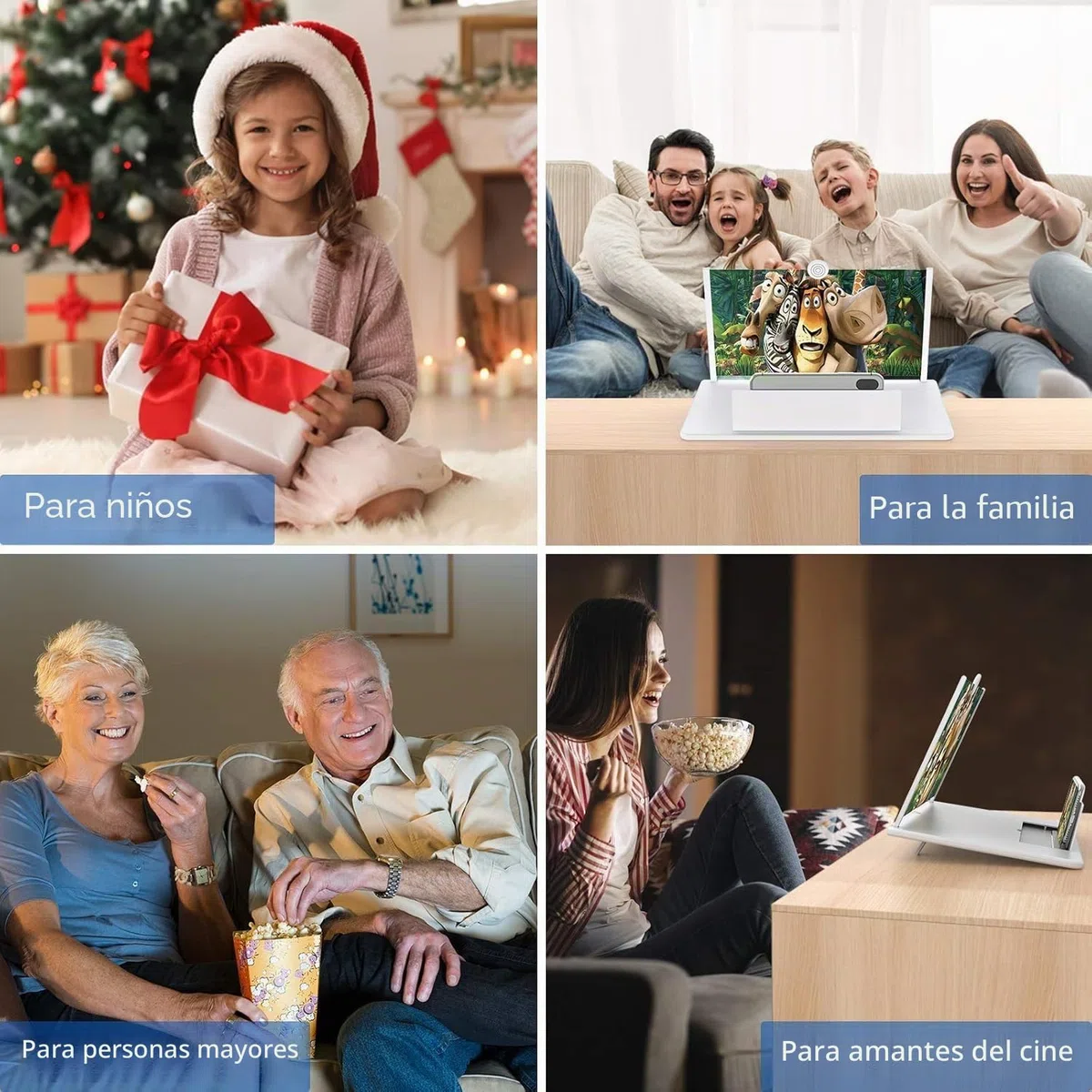 Yongheng 14 Pulgadas Lupa para móvil, Lupa de Pantalla de teléfono Anti 3D, Soporte Plegable portátil, Adecuado para Videos y Juegos, Compatible con Todos los teléfonos Inteligentes