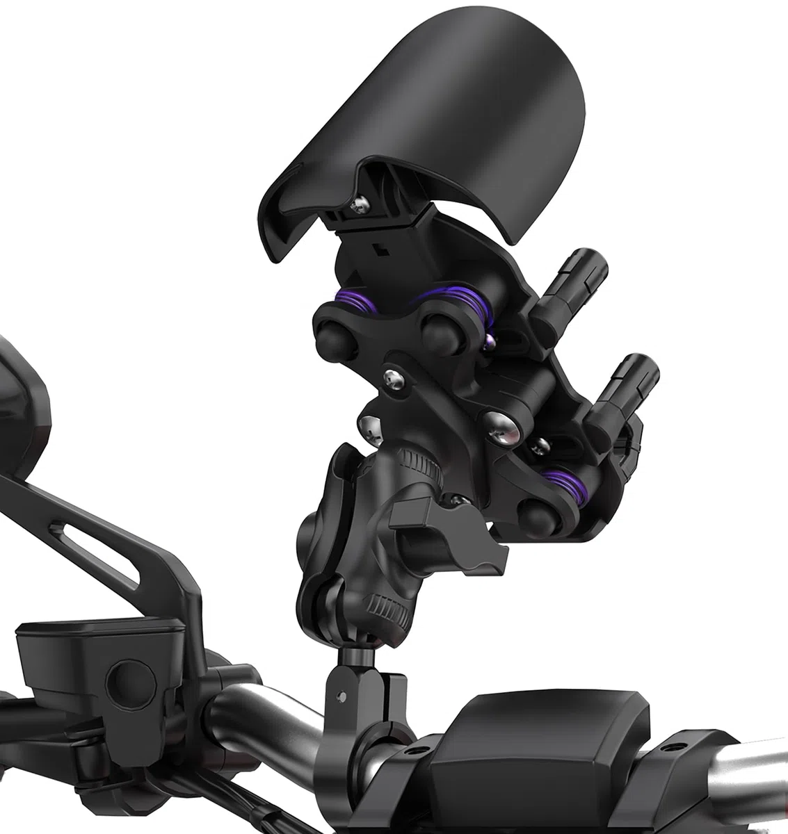 iMESTOU Soporte Antivibración para Teléfono Móvil de Motocicleta con Base Esférica de 2,5 cm Adecuado para Manillares de 12 a 32 mm, Ampliamente Compatible con Smartphones de 5,4 a 7,0 Pulgadas