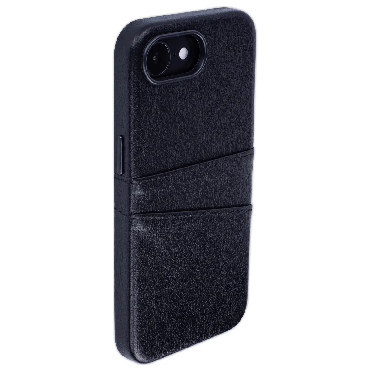 Dockem M2 Exec Funda para iPhone 17e, iPhone 16e con Tarjetero Cartera y Placa de Metal Integrada para Montaje Magnético: 2 Bolsillos para Tarjetas: Carcasa de Cuero Sintético Premium (Negro)