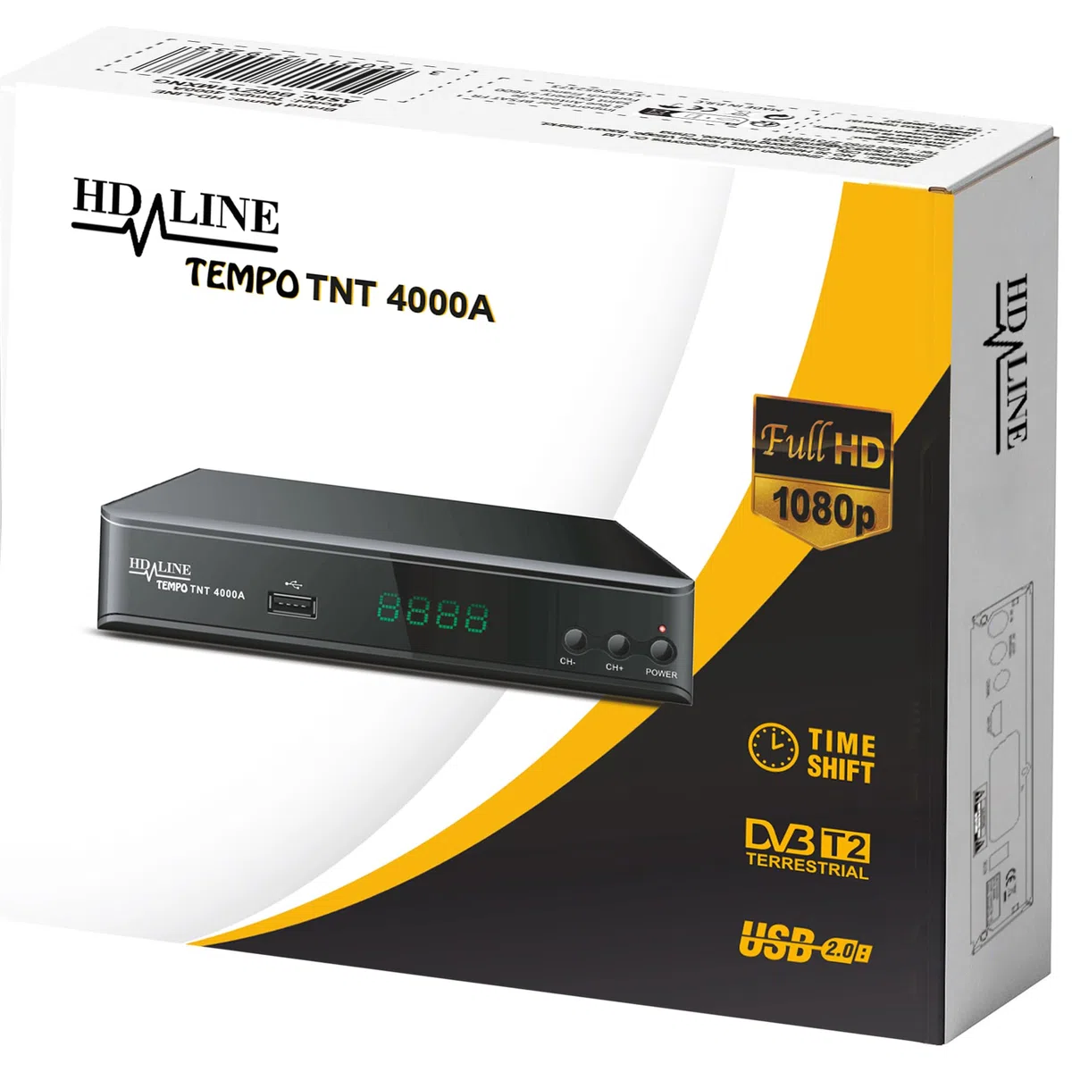 Tempo 4000 Decodificador TDT HD - DVB-T T2 – DVB T2 / HDMI Full HD/Canales Sintonizador/Receptor TV/H.265 HEVC/USB/Decoder/TNT/TDT Television / 4K
