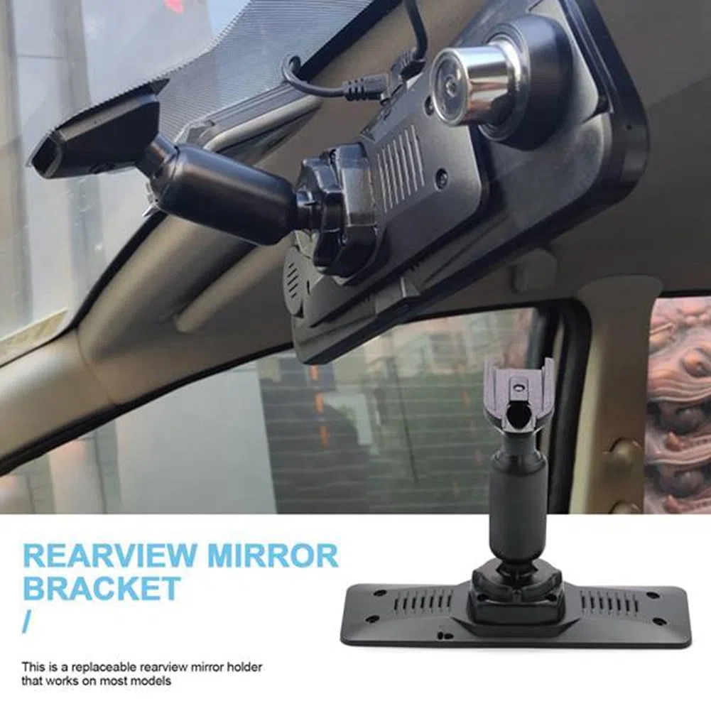 Soporte de Montaje para Espejo Retrovisor de Coche con Panel Posterior de Placa Interior de Aluminio ABS, Accesorio para Interior de DVR de Coche