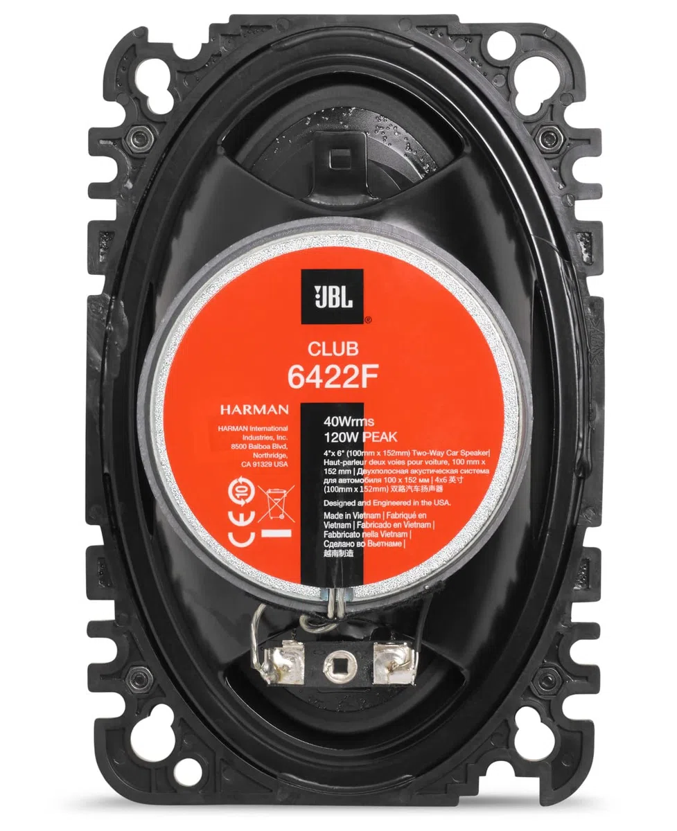 JBL Club 6422F Juego de altavoces coche oval de 2 vías 105 vatios 100 x 152 mm 4x6 pulgadas
