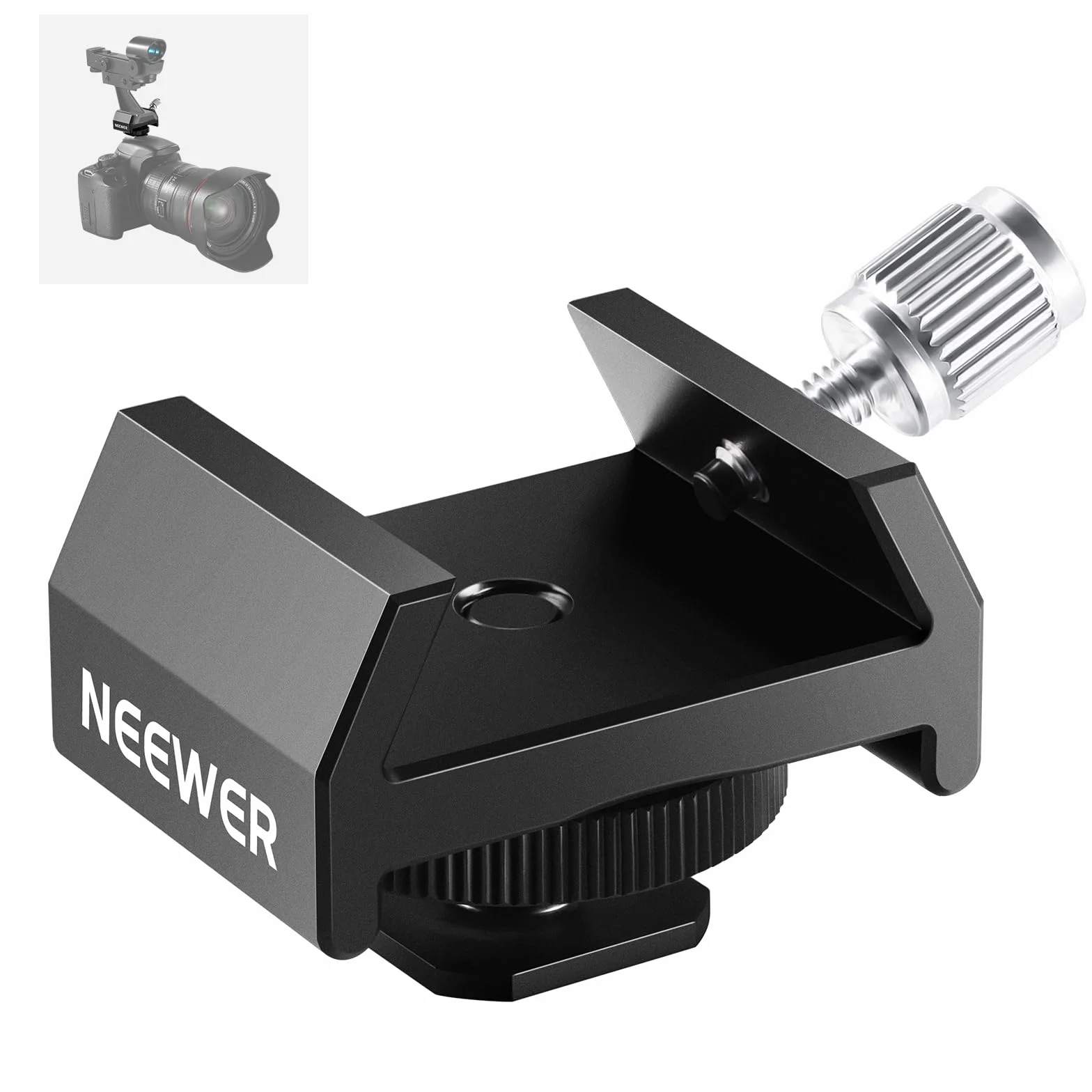 NEEWER Adaptador de Montura de Buscador de Telescopio con Zapata Fría y Rosca de 1/4" para Montura de Zapata de Cámara,Base de Cola de Milano de Buscador Estándar de 33mm para Astrofotografía, LS-T16