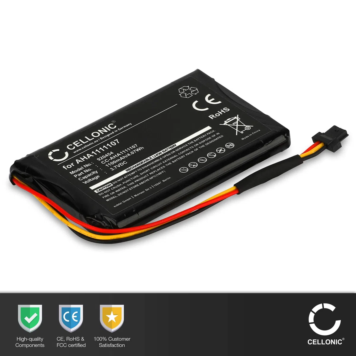 CELLONIC 1x Batería para GPS Navegación Compatible con Tomtom Go 600, Go 610, Navigator 6, AHA11111010 - (1100mAh, 3.7V) + Juego de Herramientas