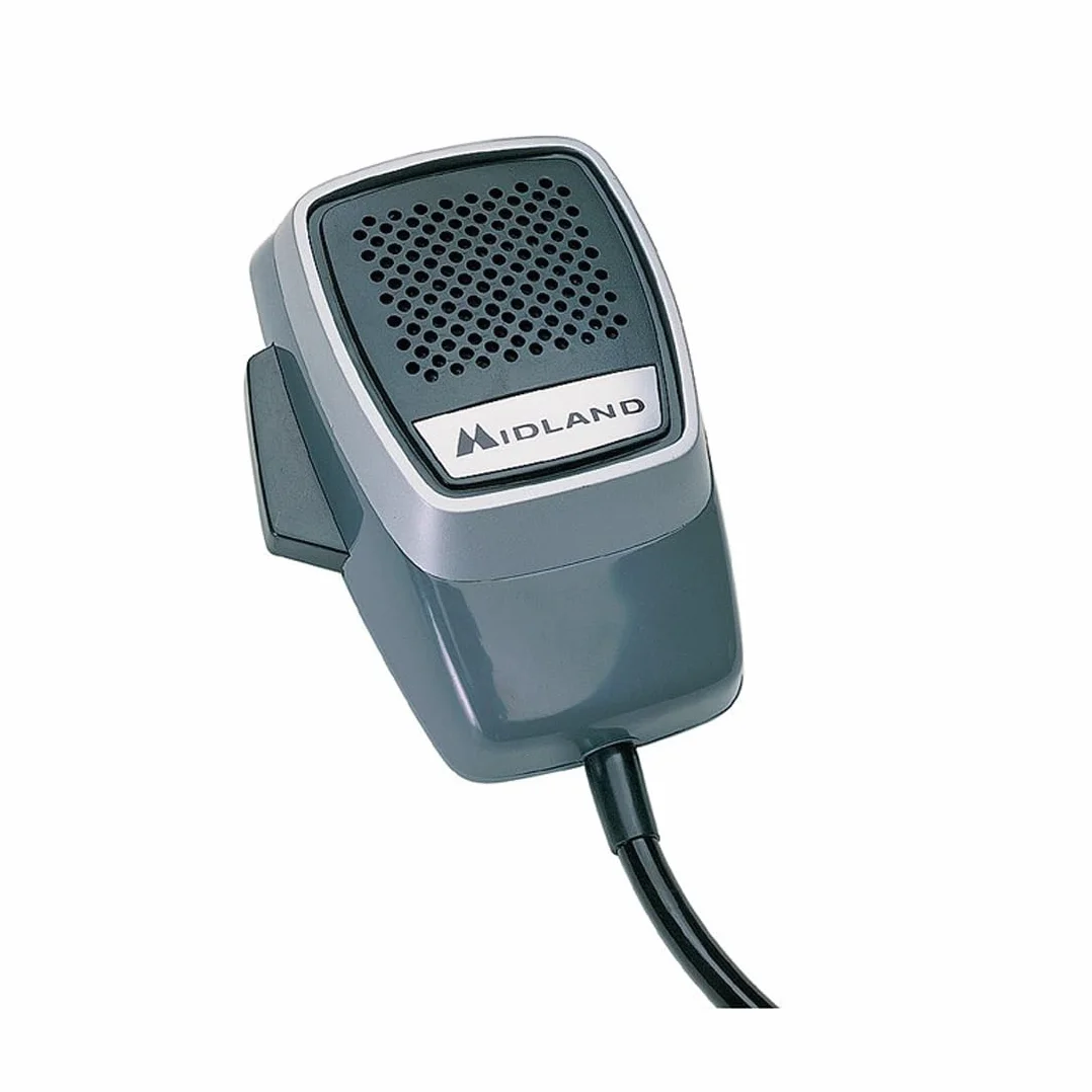 Midland - Micrófono New Mike para Emisora CB, Conector 4 Pin, Audio Claro y sin Interferencias, Compatible con Alan 48, Alan 68S, 8001XT, Diseño Ergonómico, Robusto y Fiable, para Uso Profesional