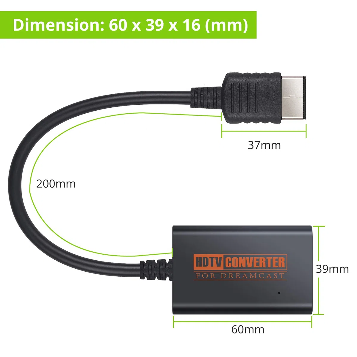 LiNKFOR Convertidor Sega Dreamcast a HDMI Adaptador de Sega Dreamcast a HDMI Soporta NTSC 480i 480p, PAL 576i, Tansferencia sin pérdida, para La Mayoria Consolas de Sega Dreamcast DC