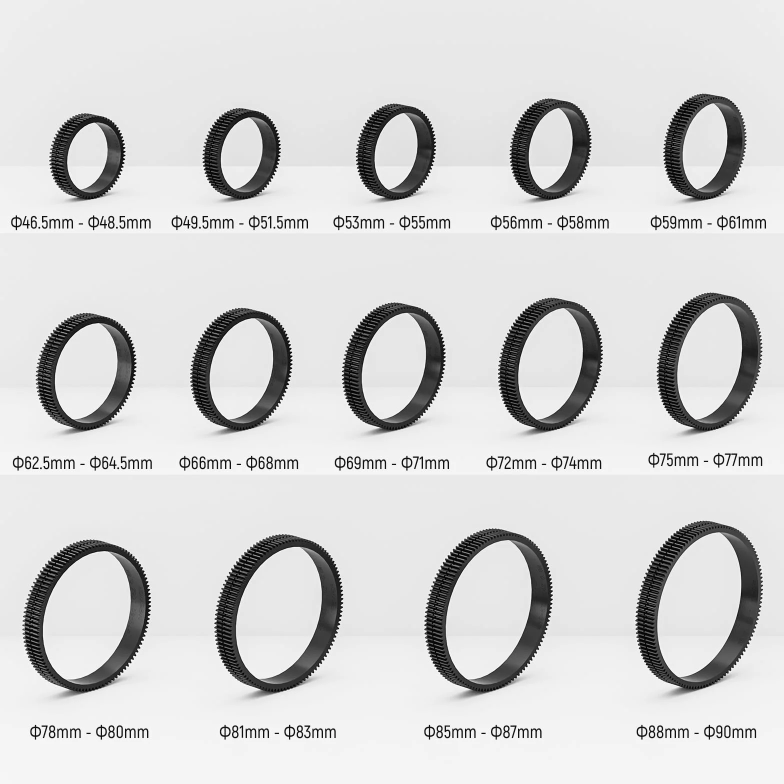 NEEWER 14PCS Juego de Anillo Engranaje Follow Focus Inconsútil 0,8 Mod para ø46,5-90mm,Compatible con SmallRig Compatible con Tilta NEEWER Seguir Foco para Canon Sony Nikon Fujifilm Sigma Lens, PG008