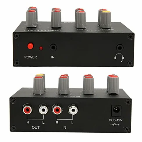 Ecualizador de Sonido de 7 Bandas, Entrada de Salida Ajuste de Graves Altos de 12 DB, Ecualizador Digital de Dos Canales, Interfaz de 3,5 Mm, para Grabación, Transmisión, Podcasting