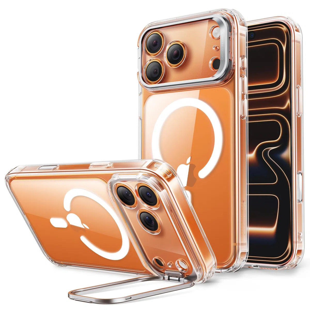 ESR Funda para iPhone 17 Pro MAX, Compatible MagSafe, Control de Cámara, Case con Soporte Oculto Integrado, Protectora Grado Militar, Resistente a Arañazos, Serie Classic, Transparente
