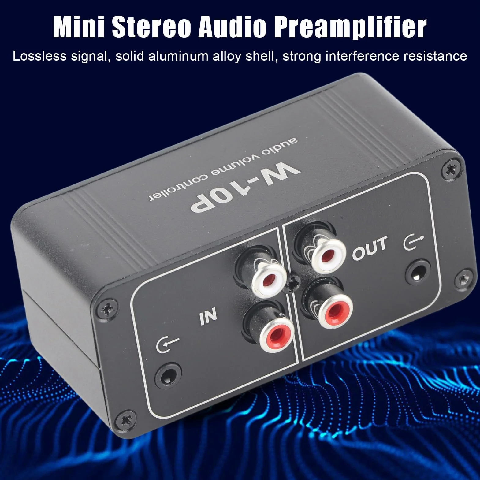 Controlador de Volumen de Audio Estéreo, Mini Atenuador Pasivo Estéreo con Entrada/Salida de 3,5mm, Señal sin Pérdidas, Carcasa de Aleación de Aluminio