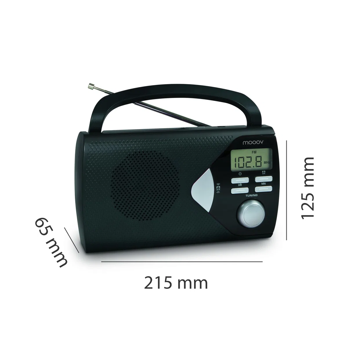 Metronic 477205 - Radio portátil, Radio Am/FM, Pantalla Digital, Alarma Opcional, Color Negro.