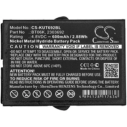 TECHTEK Batería 600mAh Compatible con [Ikusi] 2303692, ATEX transmitters, RAD-TF transmitters, RAD-TS, T70 1 ATEX, T70 2 handhelds, T70-1, T70-2, T71, T72 TM70, TM70 Range FBA