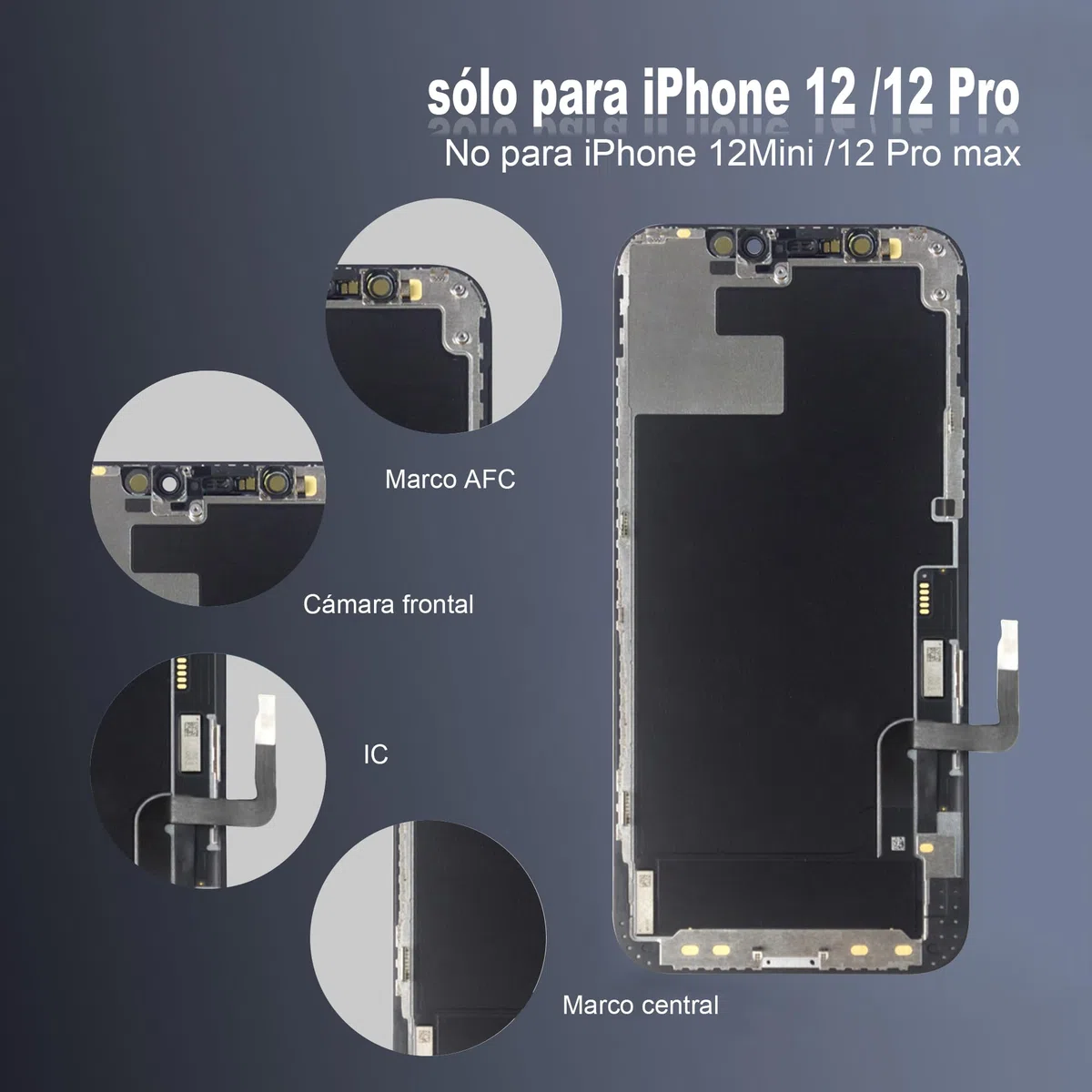 para iPhone 12/12 Pro Sustitución de la Pantalla LCD 6,1 Pulgadas Conjunto digitalizador de Pantalla Pantalla táctil,con Herramienta de reparación del Conjunto del Bastidor