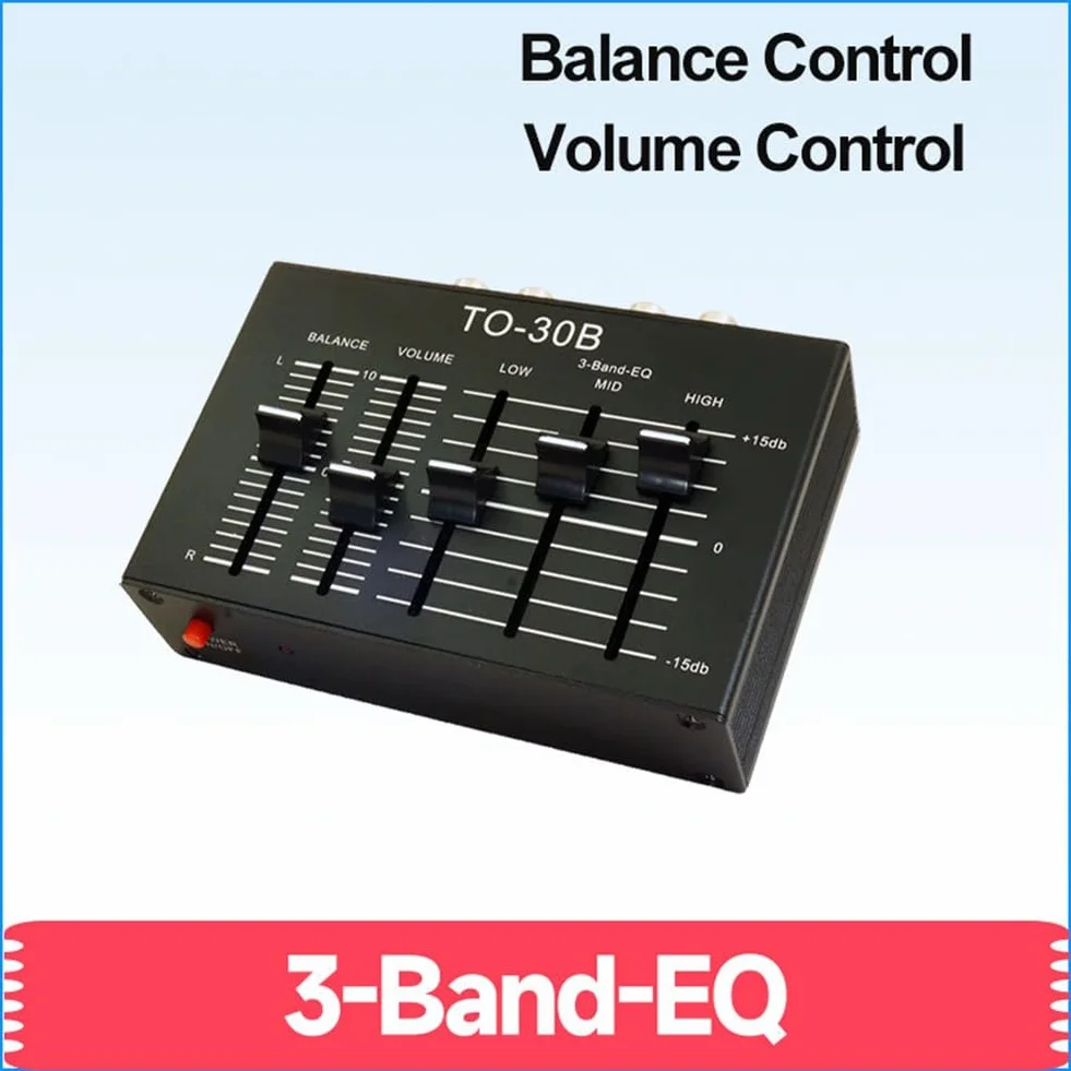 Osmond Preamplificador Balanceado de Audio Estéreo DC5V To-30B, Control de Volumen de Balance de Audio, Bandas, Alto, Medio y Bajo