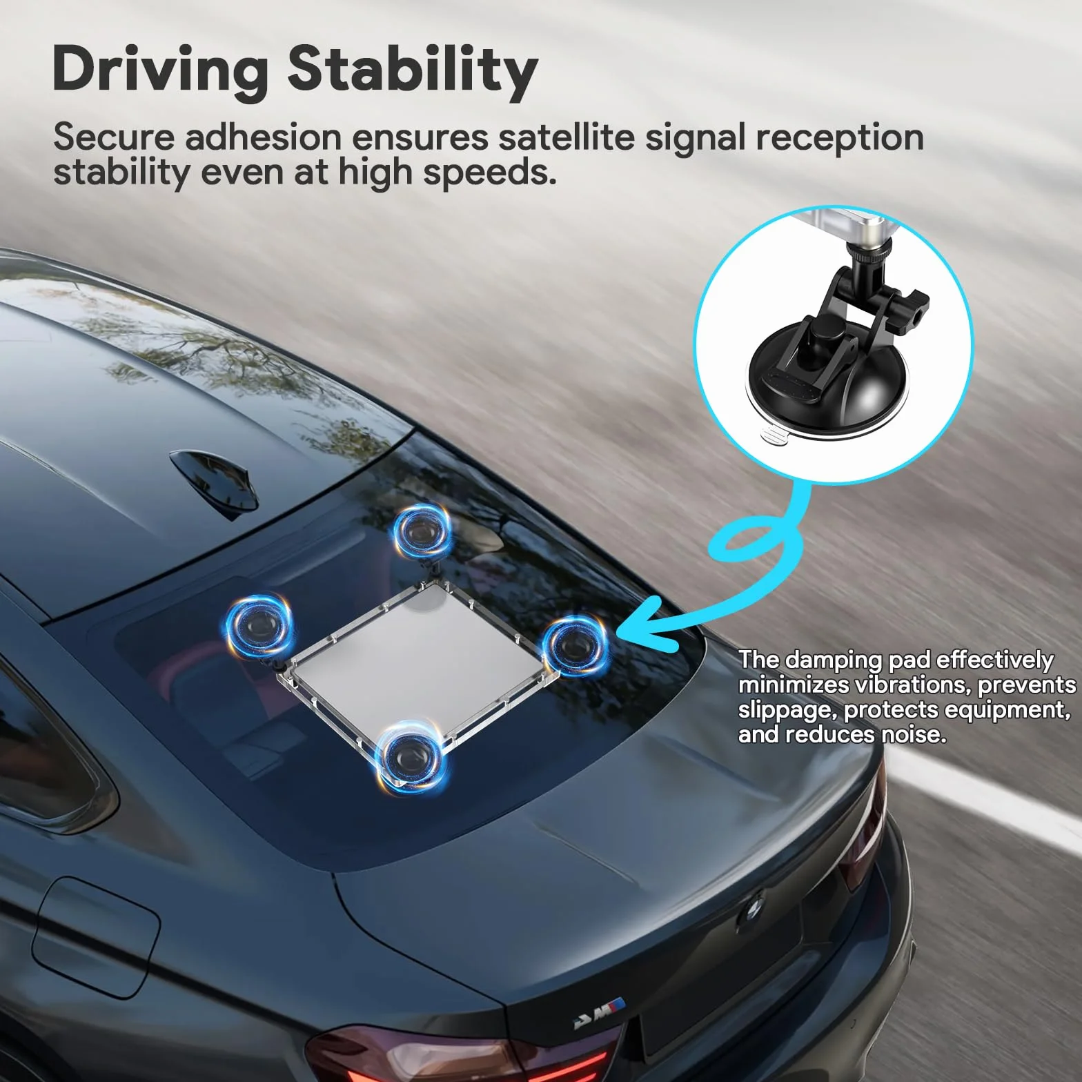 Soporte Starlink Mini, Succión 2 en 1 para Auto con Funda Protectora para Starlink Mini Dishy, Fuerte Sujeción y Montaje Seguro para Ventanas y Techo Solar, Accesorios Premium para Starlink