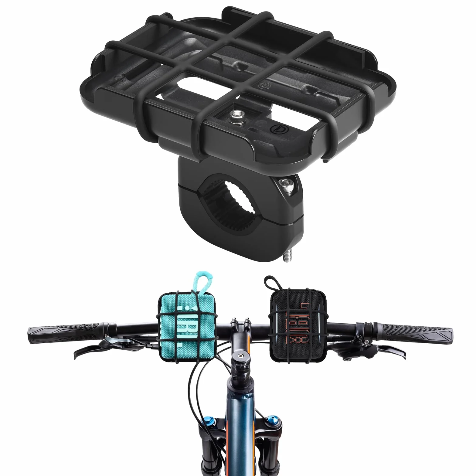 Adaptador de Soporte Montaje para JBL GO 5/GO 4/GO 3 Altavoz Bluetooth ultraportátil, Monta el Go 5/4/3 en el Manillar/Raíl de Bicicleta/Moto/Scooter/Carrito de Golf/Barco para Conducir