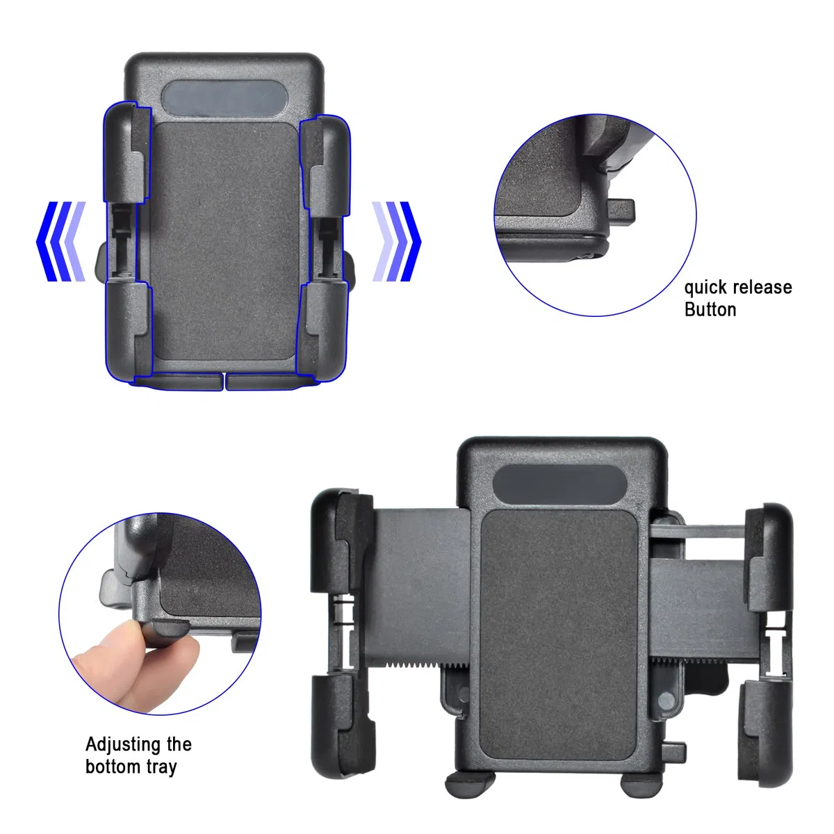 HYS Soporte de ventilación de Aire del vehículo del Coche Soporte de Soporte Compatible para BAOFENG Motorola YAESU ICOM WOUXUN Walkie Talkie de Mano