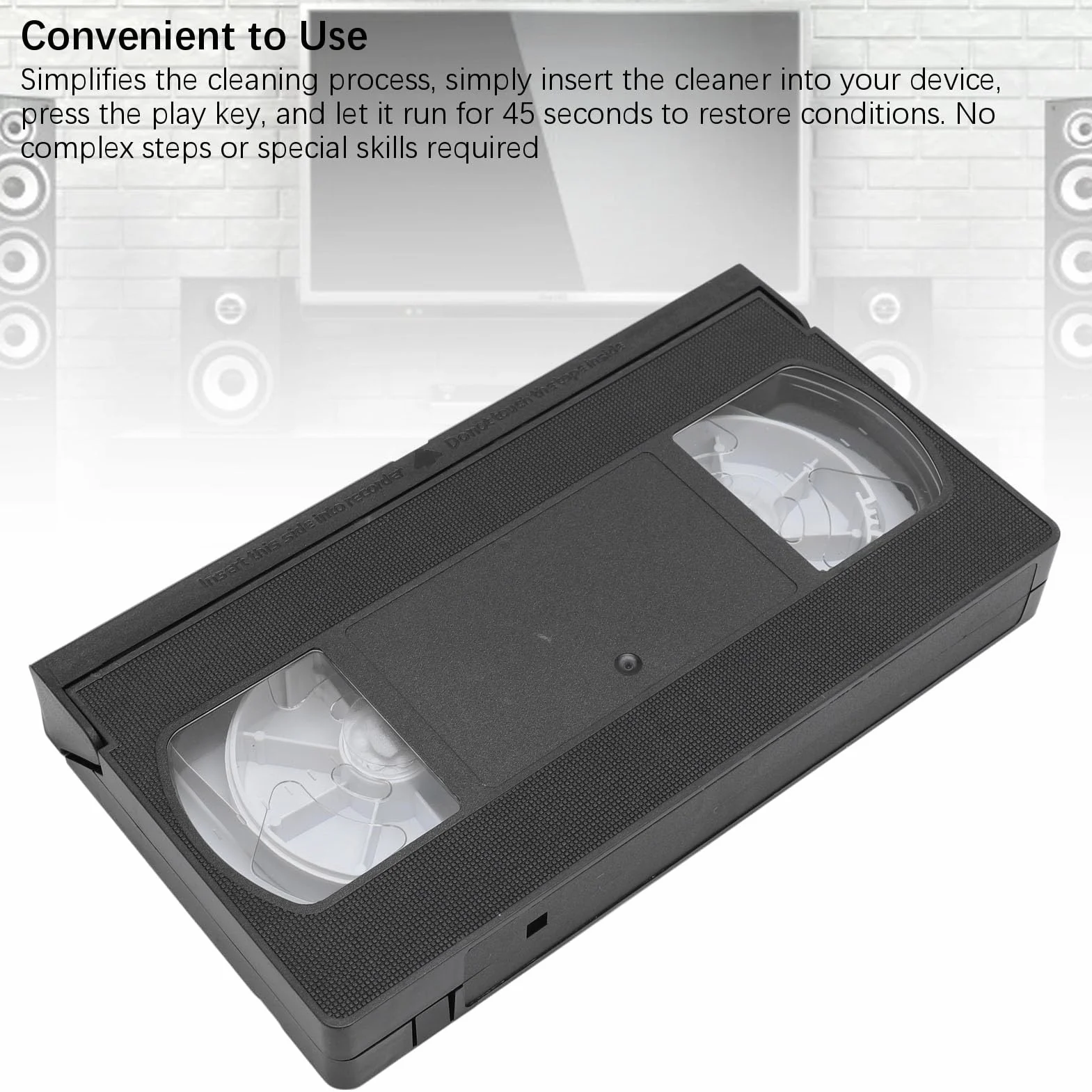 ciciglow Cleaner de Cabeza VHS/VCR, Herramienta de Limpieza de Cabeza de Video Seca Reutilizable, Kit de Limpieza de la Cabeza de Video No Se Requiere Líquido para Reproductores de