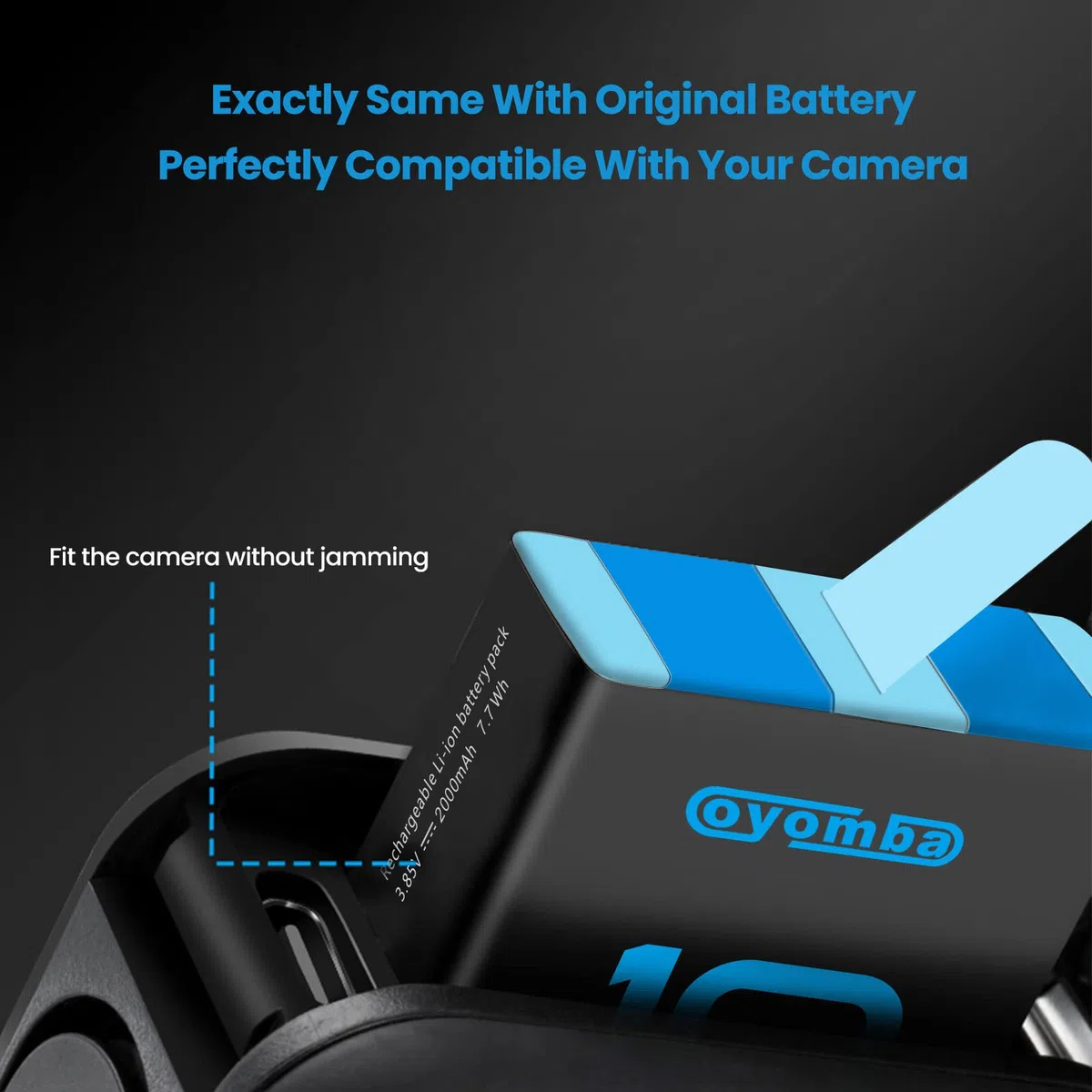 2000mAh - Batería Hero 10/9 de repuesto para GoPro Hero 9 Black, GoPro Hero 10 Black y cargador de almacenamiento cerrado de 3 canales (totalmente compatible con los accesorios oficiales GoPro