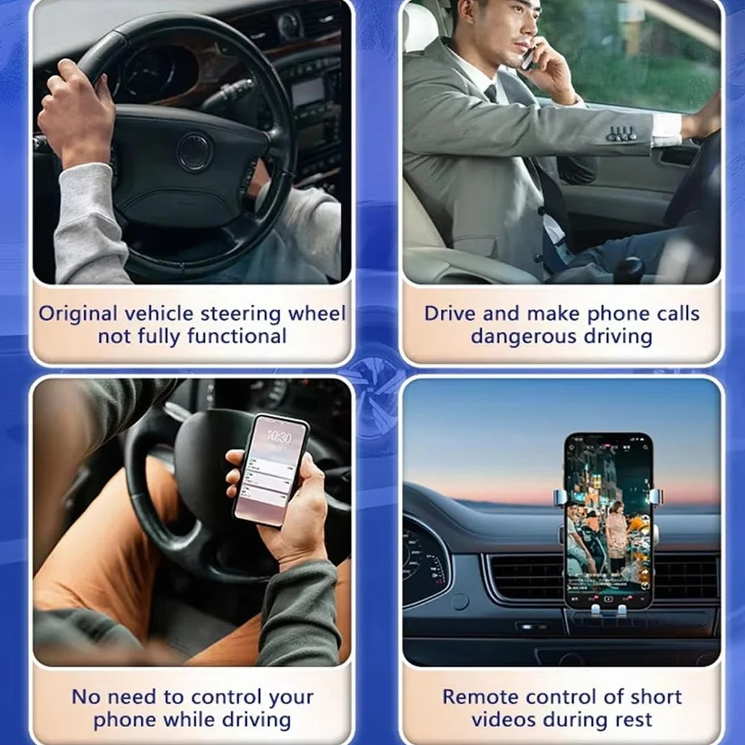 TikTok - Mando a distancia Bluetooth para coche, bicicleta, motocicleta, botón de control del volante, batería recargable integrada, compatible con iPhone y teléfonos Android