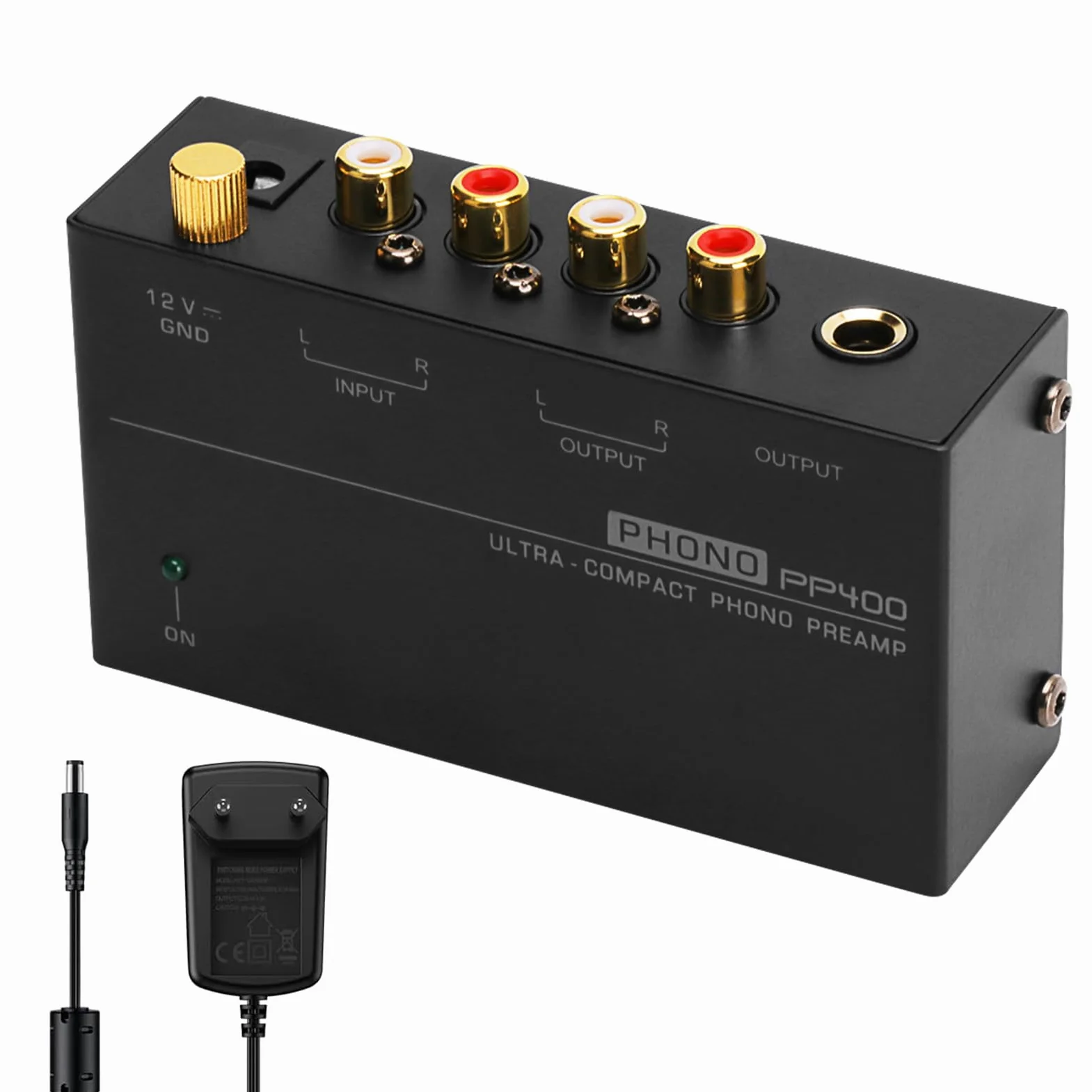 Preamplificador Phono para Tocadiscos Phonograph M/M: Nizirioo M/M Preamplificador Phono para Tocadiscos Entrada y Salida RCA Preamplificador Phono con Nivel 12V 1A Adaptador de corriente