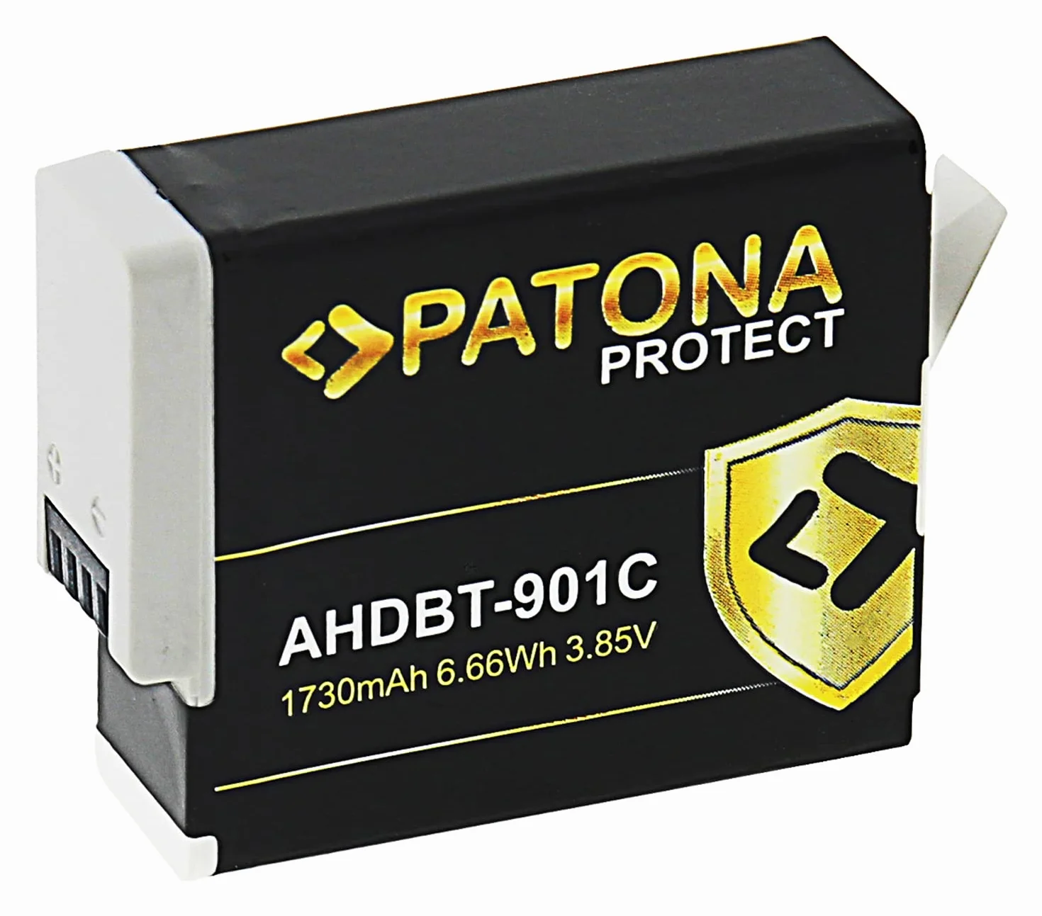 PATONA 2X Protect Batería para GoPro Hero 12 11 10 9 (1730 mAh) – Repuesto para GoPro Enduro AHDBT-901 SPBL1B – Carcasa V1 ignífuga, Resistente al frío – Pack Doble para acción e Invierno