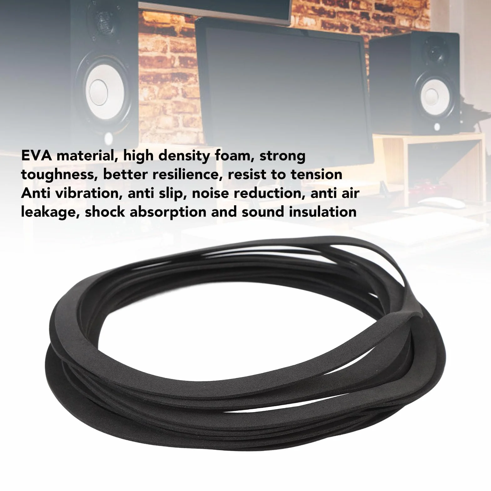 banapoy Junta Sellado Altavoz 10 Piezas, Anillo Sellado Antideslizante Reducción Ruido Prueba Golpes EVA 200 Mm Diámetro Exterior para Cajas Altavoces, Sistemas PA para Hogar Coche
