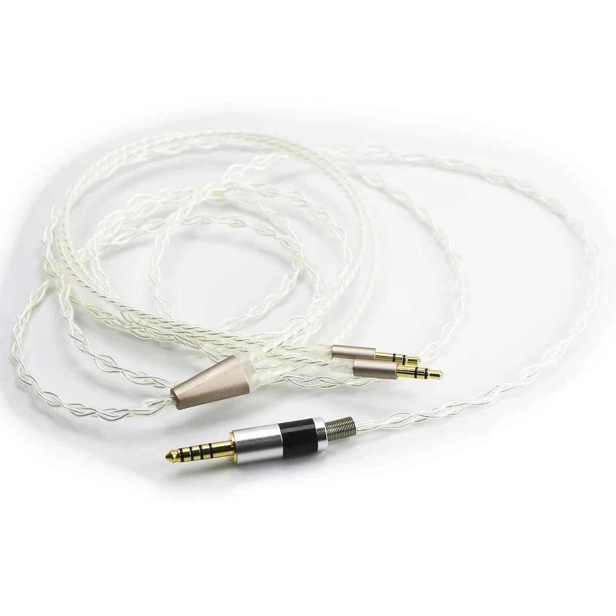 Cable de audio mejorado de 4,4 mm, equilibrado para auriculares Hifiman Ananda, Arya, Sundara, HE400SE, HE4XX, Edition XS (versión 2 x 3,5 mm), chapado en plata de cobre 6N