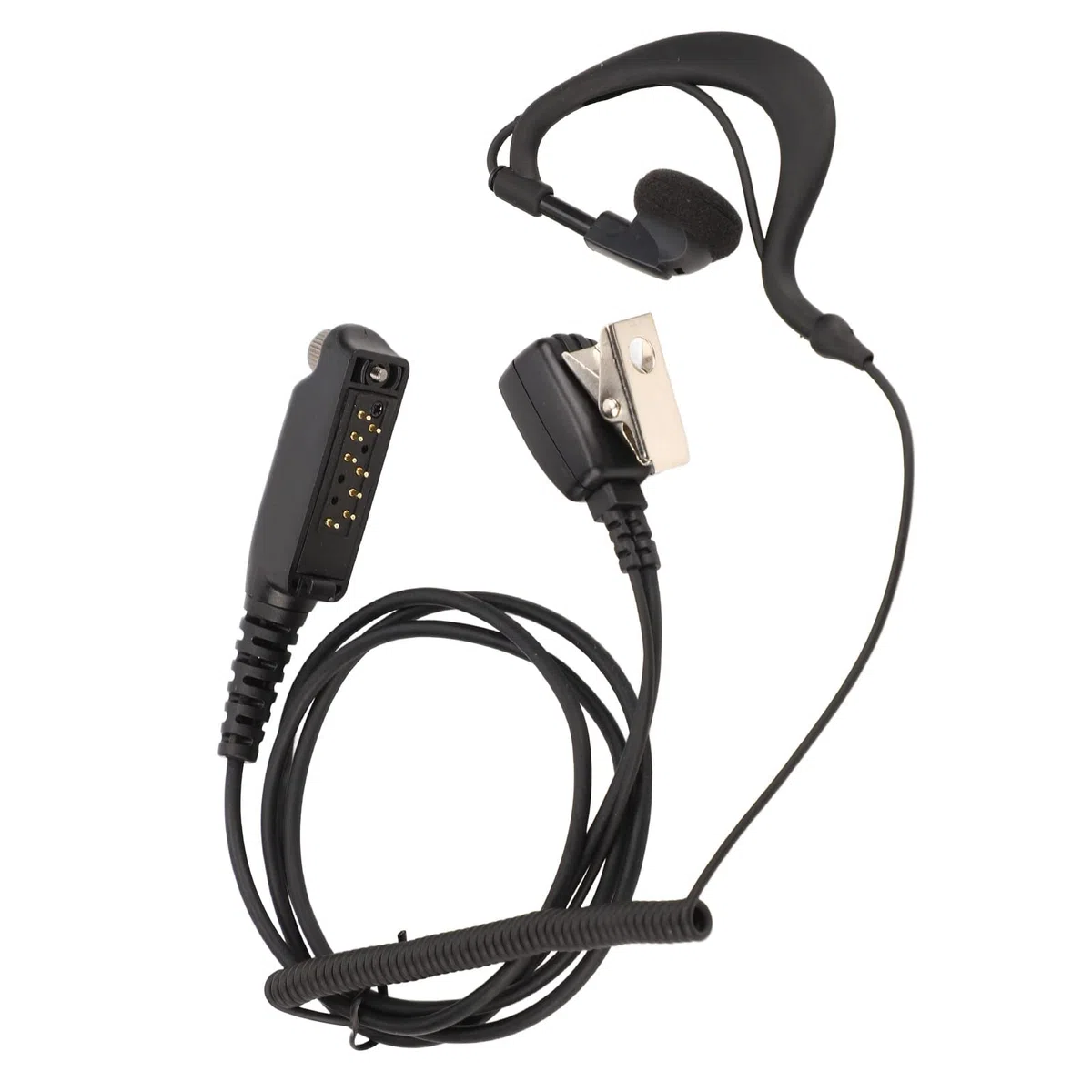 Yunseity Auricular en Forma de G con Micrófono PTT para Sepura STP8000 STP8030 STP8035 STP8038 STP9000 Walkie Talkies, Auricular con Micrófono PTT Manos Libres