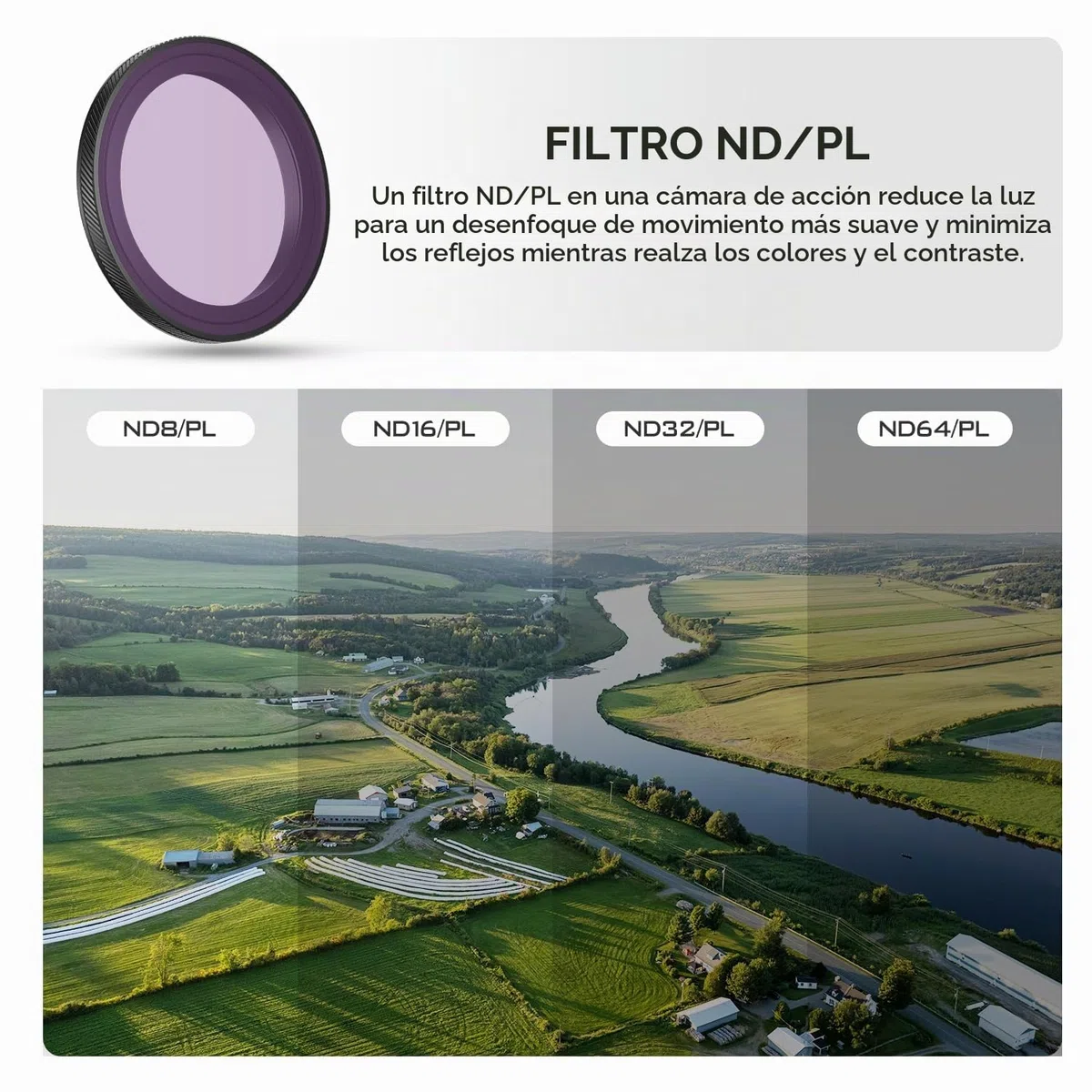 Freewell Filtros Compatibles con Osmo Action 5 Pro/Action 4/Action 3 (Kit ND/PL de Luz Diurna)