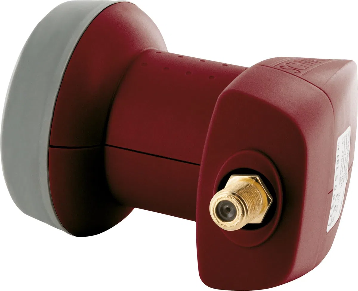 SCHWAIGER 326 Single LNB Low Noise Blockconverter Sun Protect Tapa LNB Digital Resistente al Calor Accesorios para Antenas parabólicas protección contra la Intemperie contactos Dorados Rojo