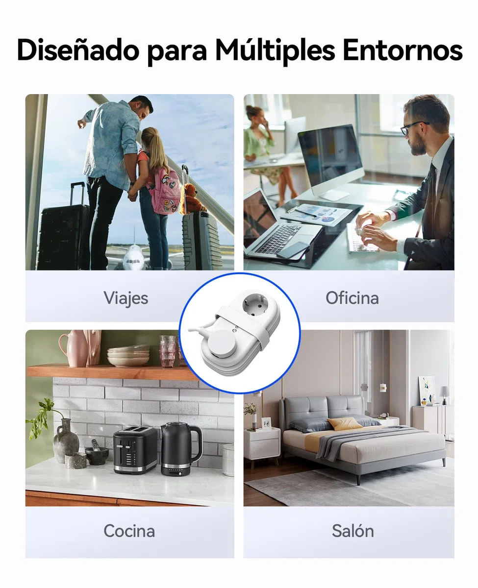 Regleta ORICO con USB C PD 20W, 2 Tomas de Corriente de Viaje y 3 Puertos de Carga USB (1 USB C) Compatible con Teléfono, con Cable de 1,5m para Home Office en el Barco (AP3-Negro)