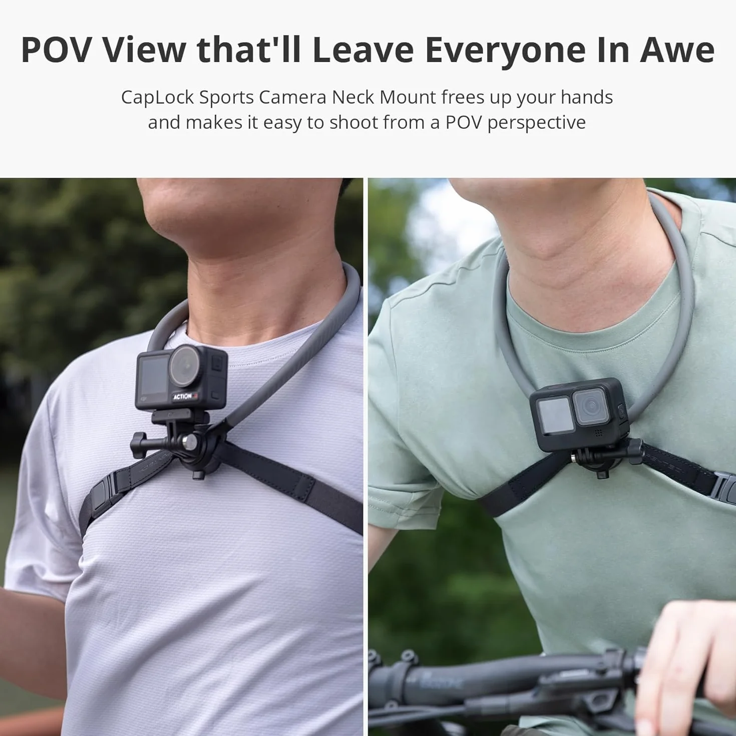 PGYTECH CapLock Soporte de Cuello Montura POV Correa Manos Libres para dji OSMO 360, Action 6/Pocket 4, para GoPro Hero 13/12, Cordón para Insta360 Ace Pro 2, Accesorio de Cámara de Acción