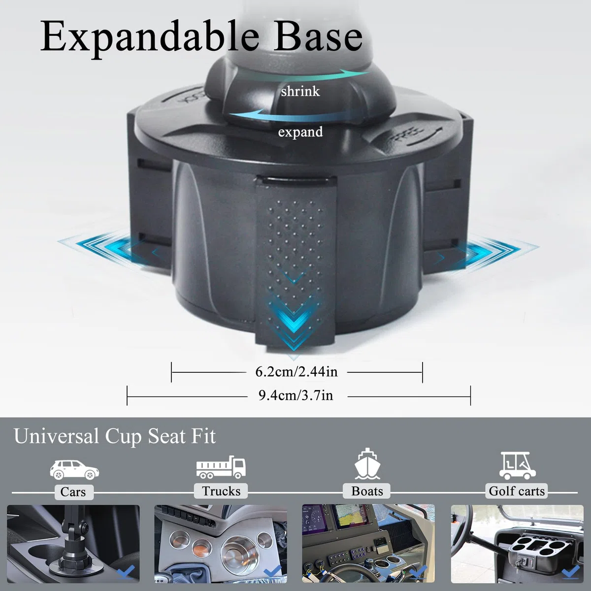 Soporte para Walkie-Talkie para Porta-Vasos de Coche, Porte-Radio/Micrófono Altavoz con Brazo de Soporte de Ángulo Ajustable, Compatible con Motorola Kenwood Wouxon BaoFeng Quansheng Midland