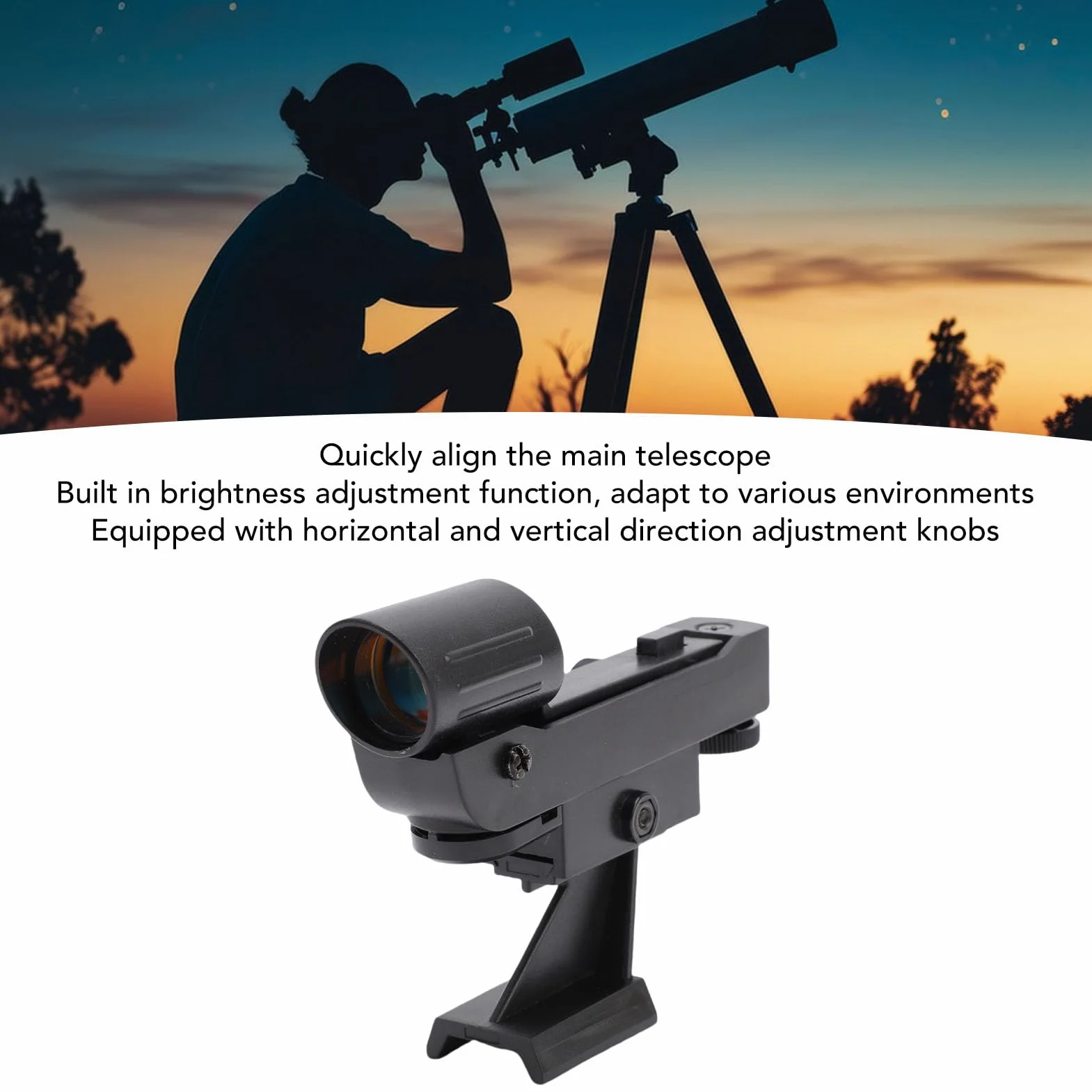 PUSOKEI Alcance del Buscador de Puntos Rojos para el Visor del Telescopio Astronómico, el Visor del Puntero del Estrella, Accesorios del Telescopio Astronómico con Soporte Deslizante