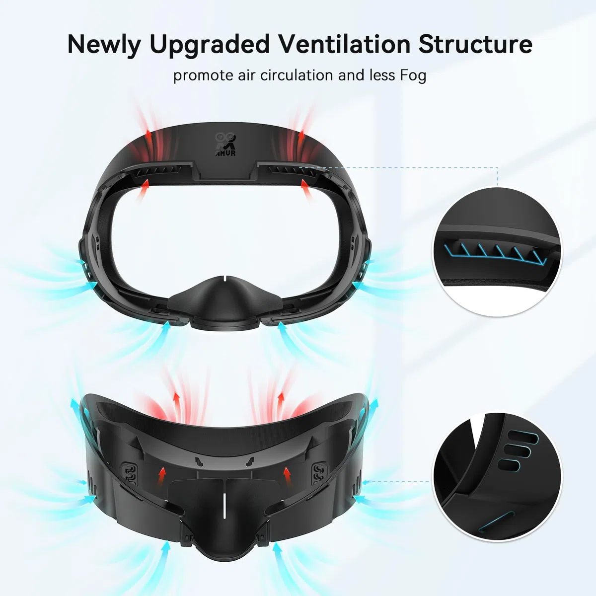 AMVR FC1 Almohadilla para Cubierta Facial Interfaz Facial Compatible con Accesorios Meta/Oculus Quest 3, NO Compatible con Meta Quest 3S