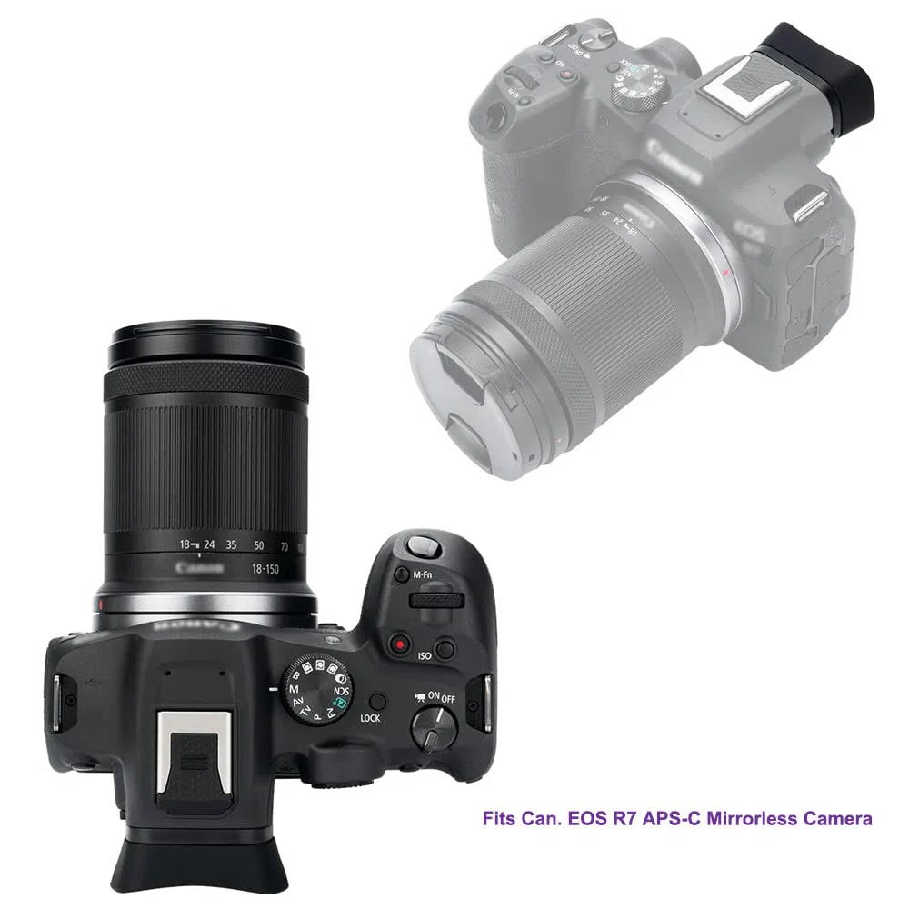 Visor ocular de silicona suave de estilo extendido para cámara Canon EOS R7 APS-C sin espejo