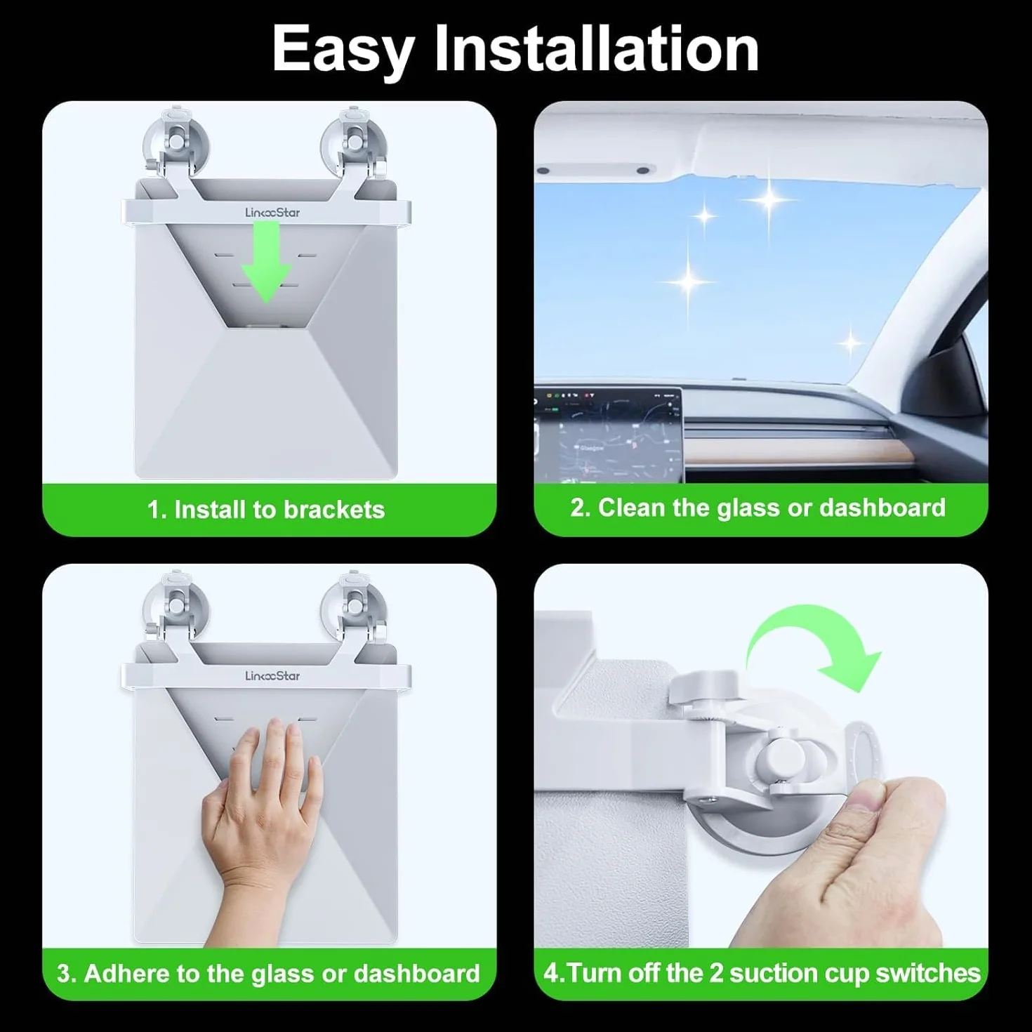 para Starlink Mini Soporte de Coche para Salpicadero y Parabrisas - Kit de Montaje con Ventosa para Configuración Estable de Starlink Mini Mientras Conduces, Compatible con la Mayoría de