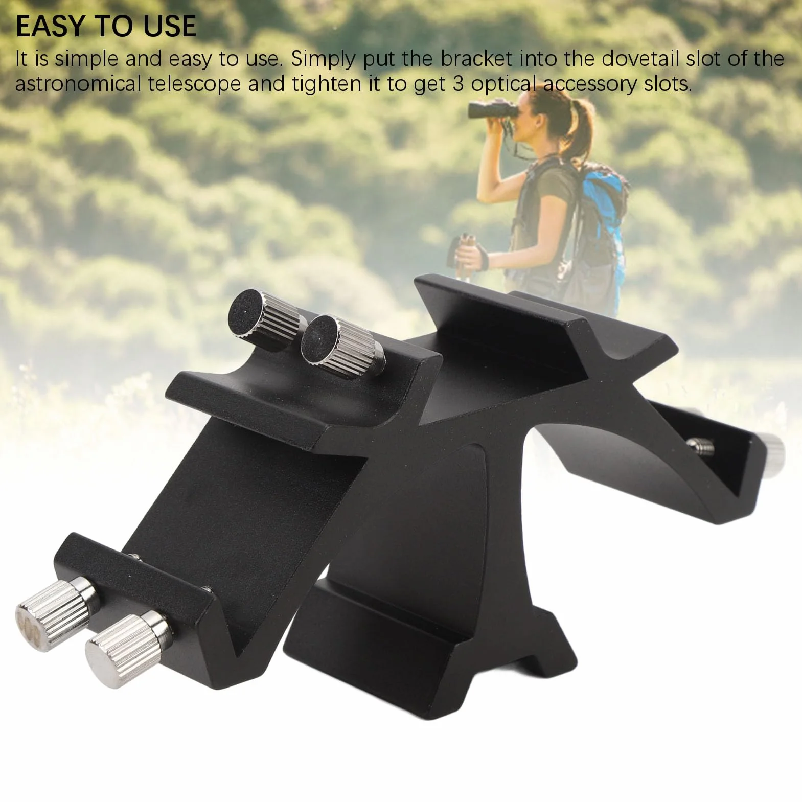 Soporte de Montaje de Alcance de Buscador Triple para Buscador de Telescopio Astronómico Estante de Ranuras Fijas Triple, Soporte de Montaje de Finderscope Estante de Ranuras Fijas