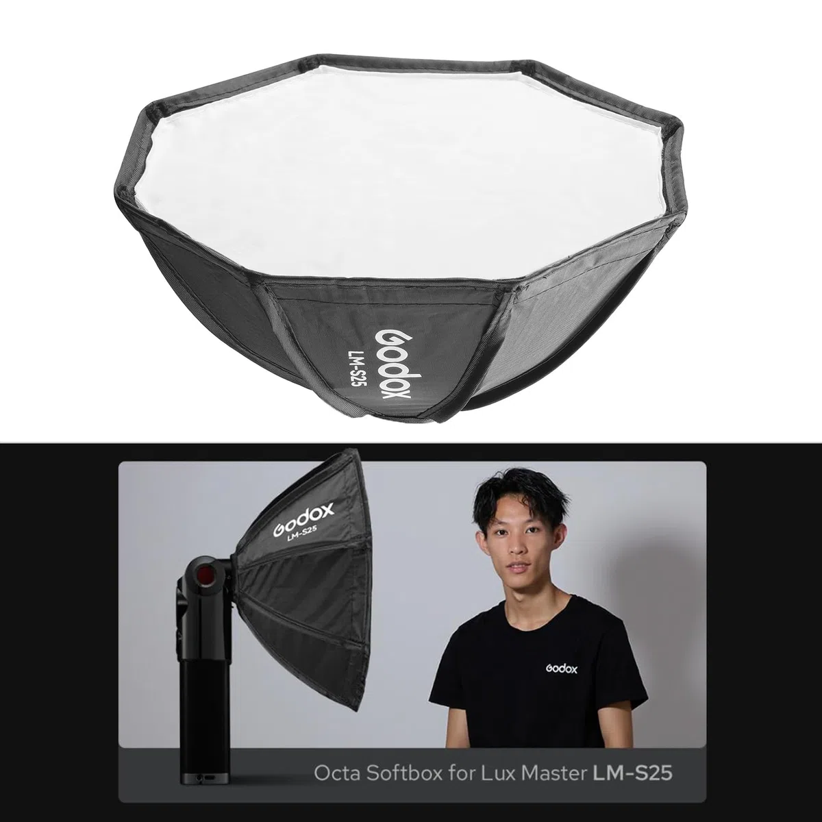 Godox LM-S25 Mini cámara Octogonal Flash Softbox Compatible con el Flash de cámara Retro Godox Lux Master