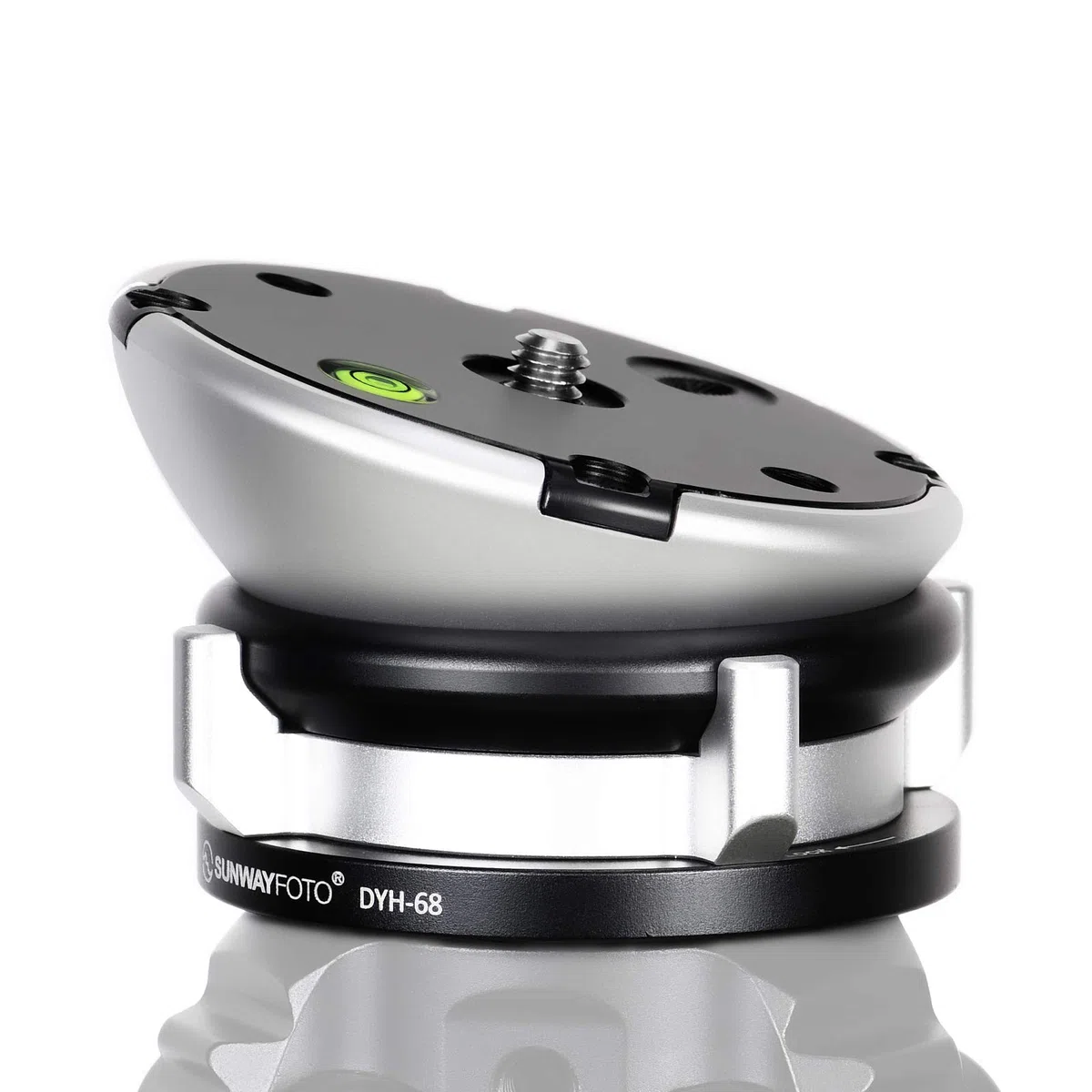 SUNWAYFOTO DYH-68 Cabezal de trípode con Base de nivelación, Capacidad de Carga de 22 Libras