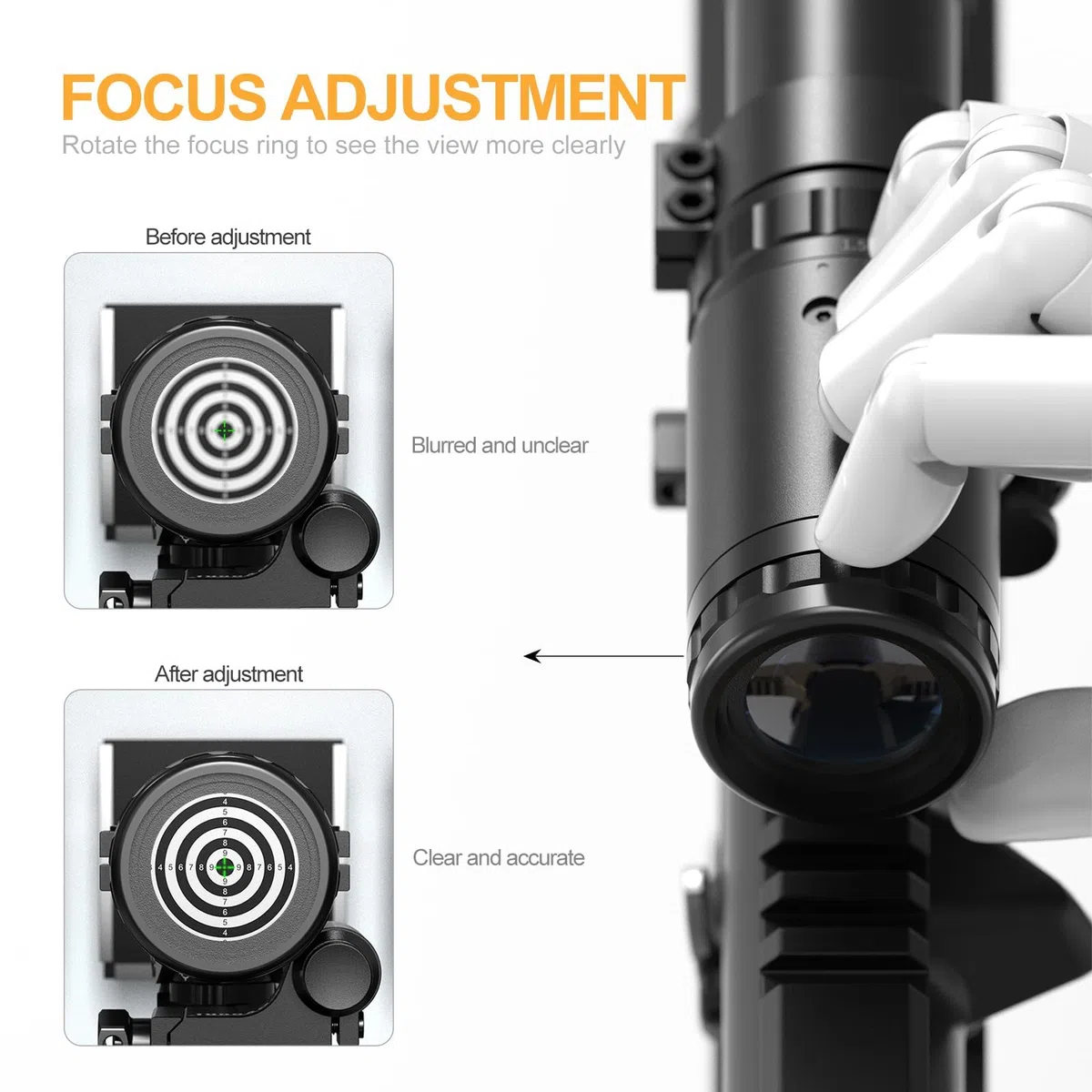 Feyachi Lupa 1,5X - 5X, Magnifier con ajuste de enfoque de montaje lateral