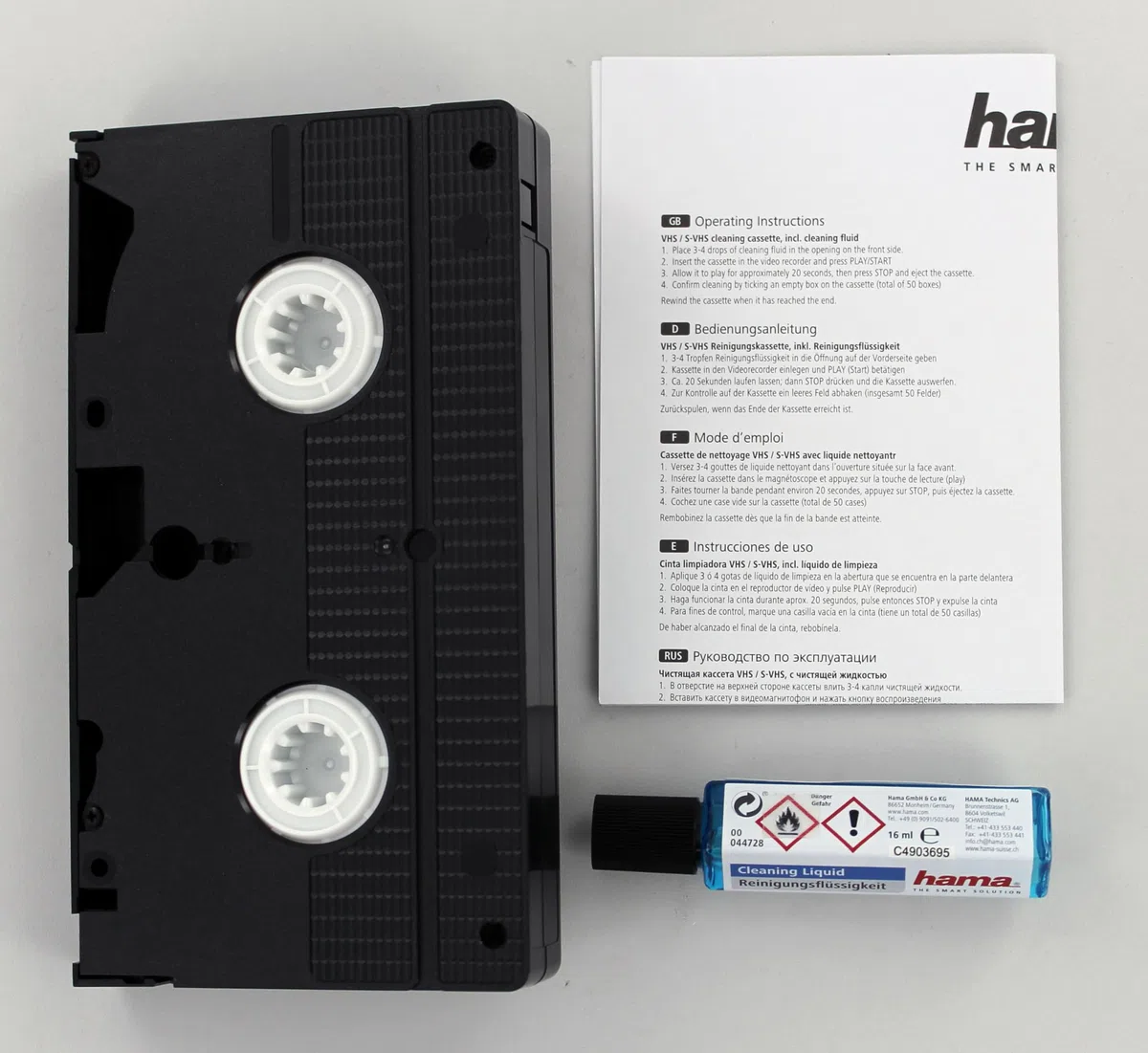 Cassette de limpieza de video Hama VHS/S-VHS