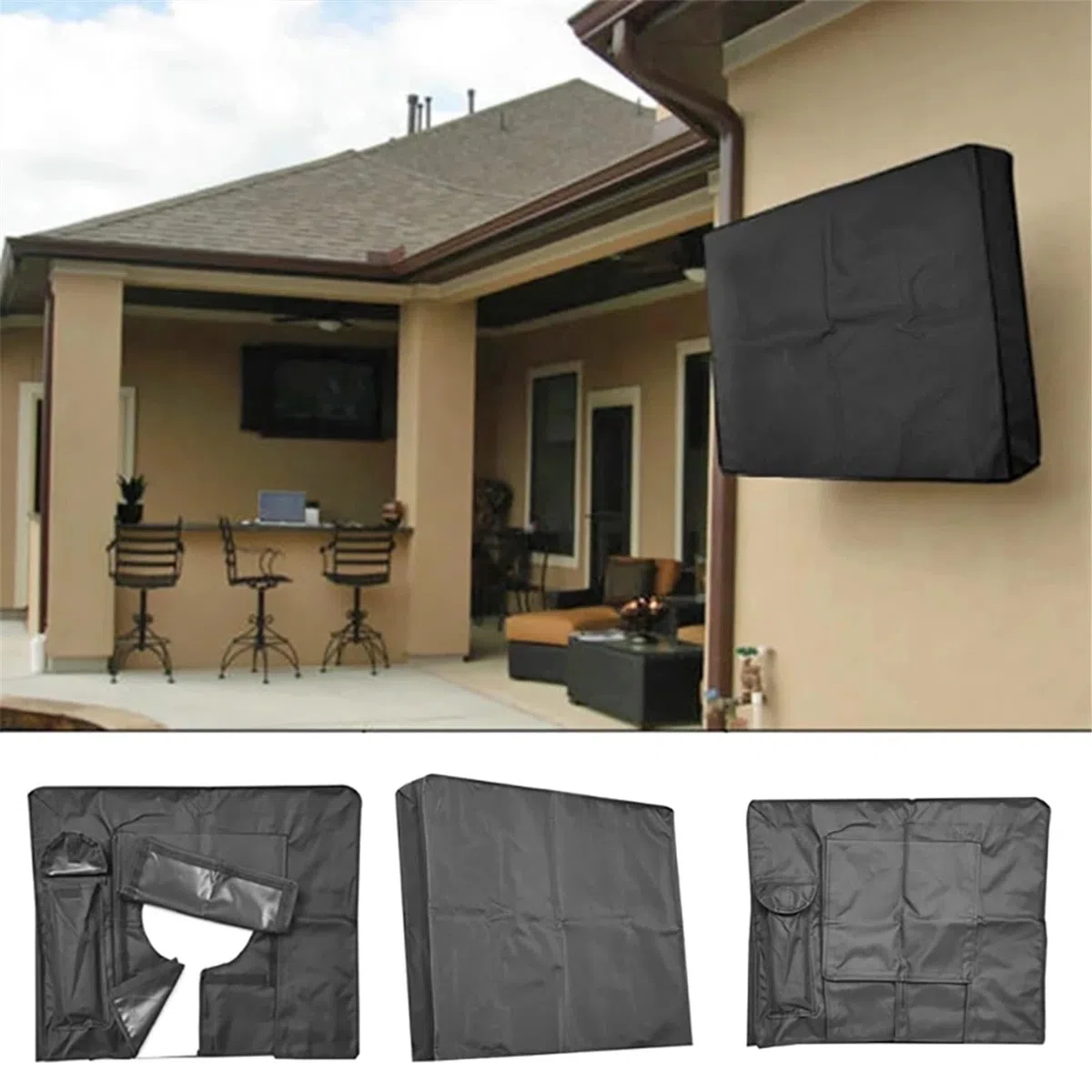 Funda TV Exterior Funda for TV Exterior Beige de 32", 36", 40", 46", 50", 55", 60" y 65" for Proteger la Pantalla del televisor.(Beige,50-52inch)